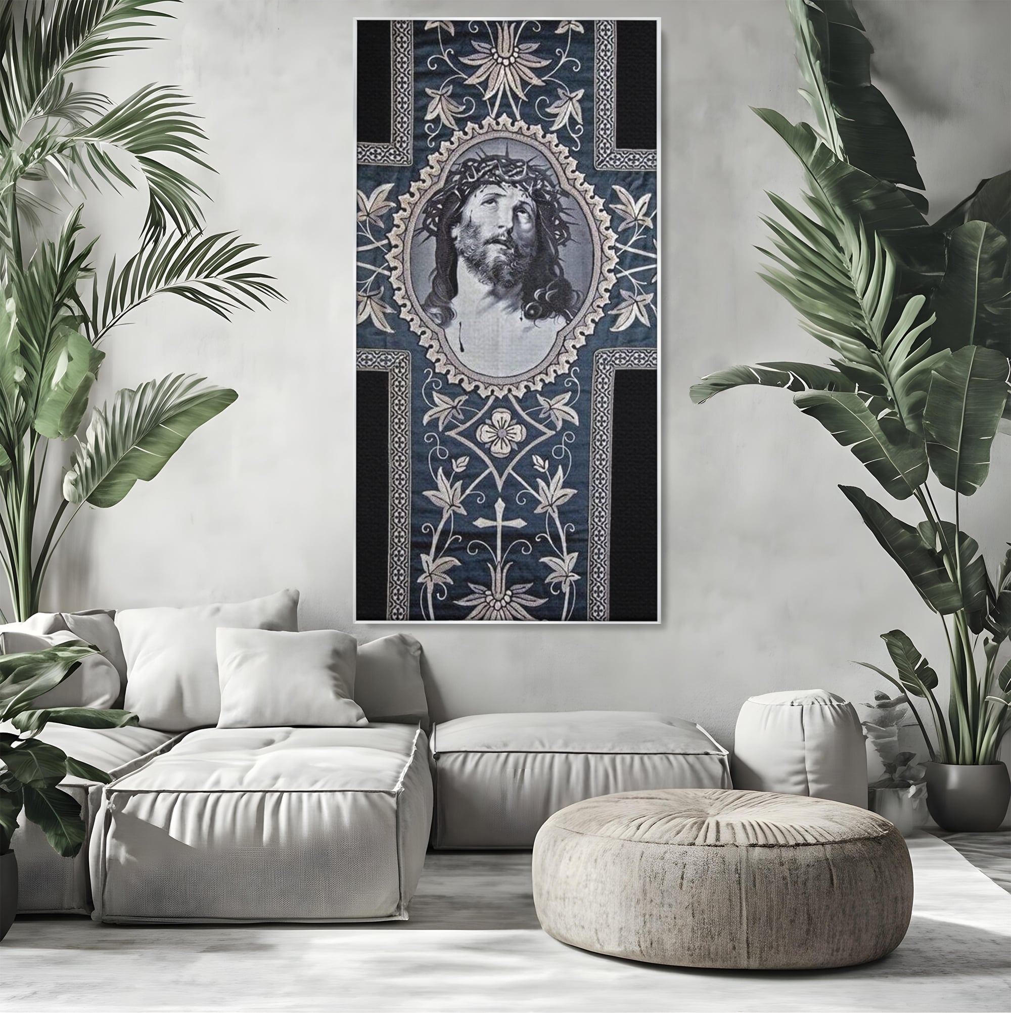 Tablou Canvas Premium LuxCanva® H1004, Chipul Mantuitorului , Divin, Reflectie, Biserica, Crestinism, Jertfa, Mantuire, Simbol, Living, Dormitor