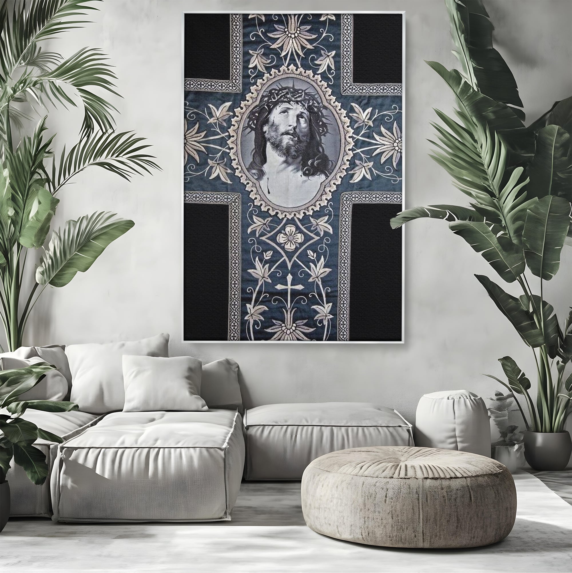 Tablou Canvas Premium LuxCanva® H1004, Chipul Mantuitorului , Divin, Reflectie, Biserica, Crestinism, Jertfa, Mantuire, Simbol, Living, Dormitor