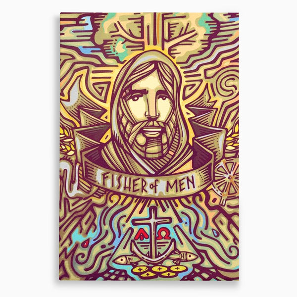 Tablou Canvas Premium LuxCanva® H1005, Iisus, Pastorul Oamenilor , Pescar, Icoana, Suflet, Speranta, Calauza, Ancora, Misticism, Religie, Living