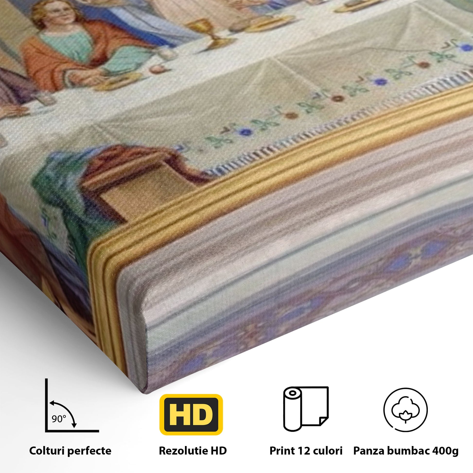 Tablou Canvas Premium LuxCanva® H1006, Cina Cea de Taina , Cina, Taina, Arta, Credinta, Capodopera, Sacralitate, Lumina, Armonie, Apostoli, Living