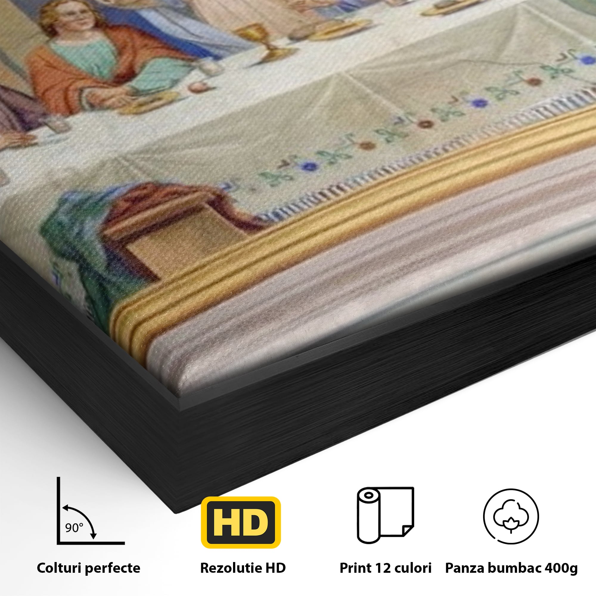 Tablou Canvas Premium LuxCanva® H1006, Cina Cea de Taina , Cina, Taina, Arta, Credinta, Capodopera, Sacralitate, Lumina, Armonie, Apostoli, Living