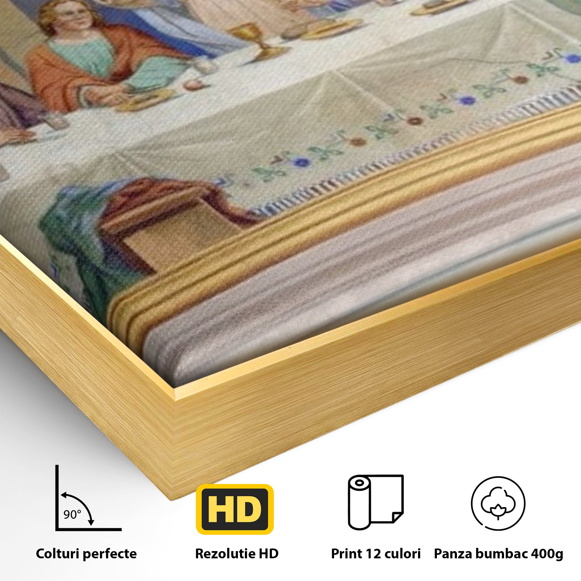 Tablou Canvas Premium LuxCanva® H1006, Cina Cea de Taina , Cina, Taina, Arta, Credinta, Capodopera, Sacralitate, Lumina, Armonie, Apostoli, Living