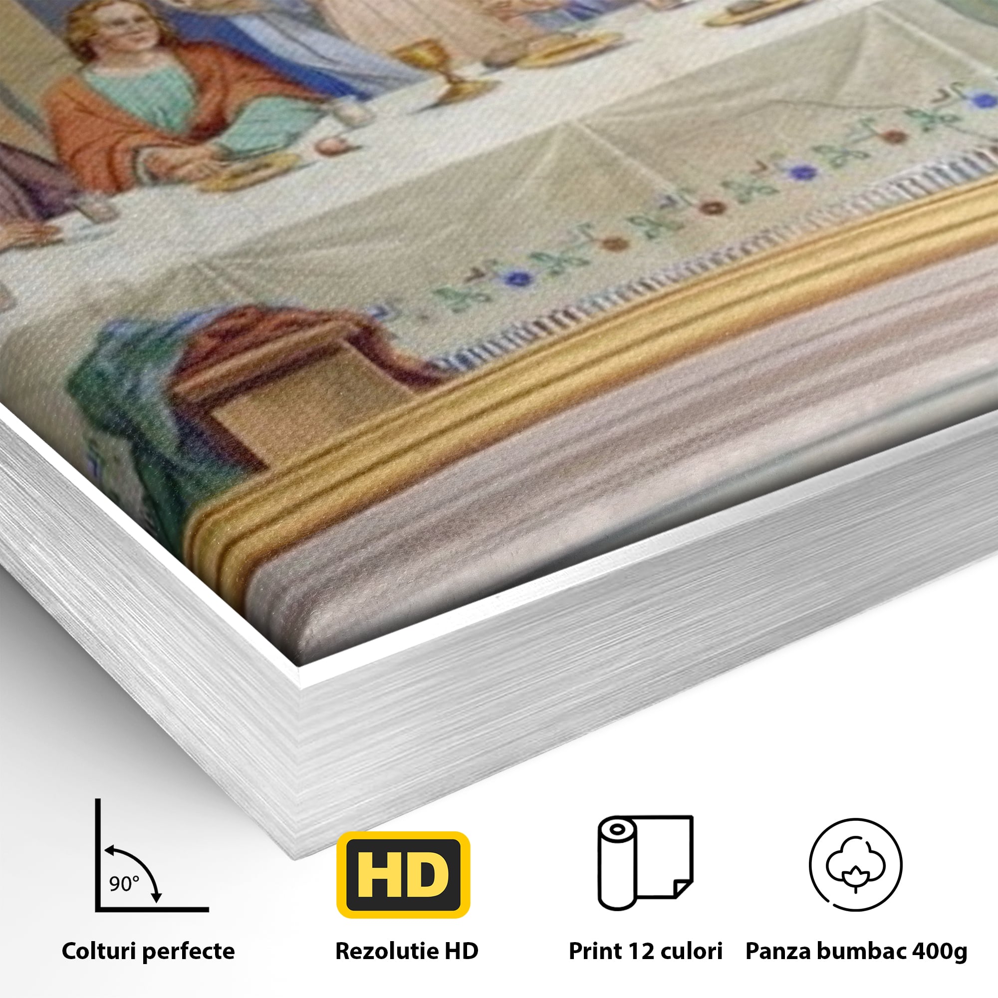 Tablou Canvas Premium LuxCanva® H1006, Cina Cea de Taina , Cina, Taina, Arta, Credinta, Capodopera, Sacralitate, Lumina, Armonie, Apostoli, Living