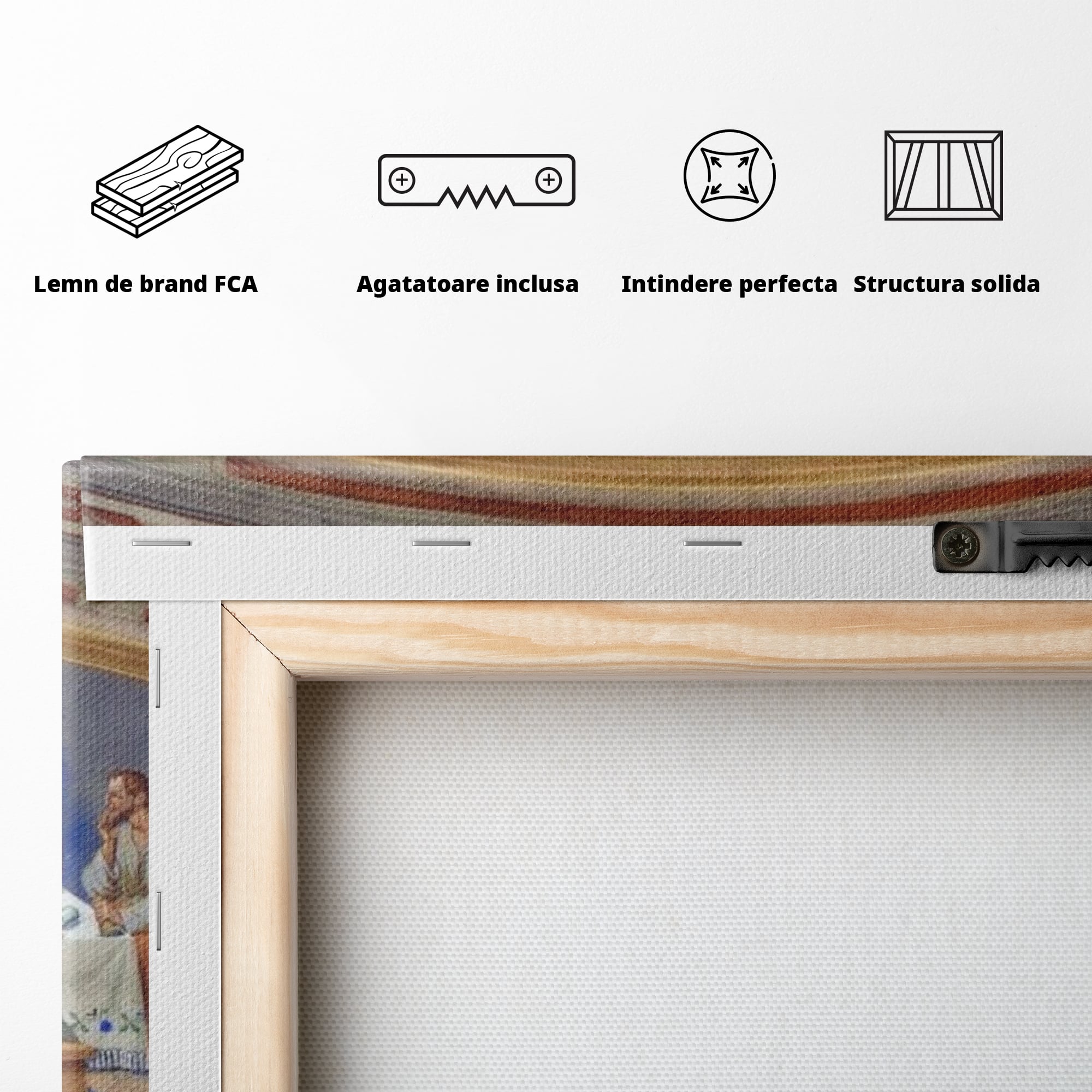 Tablou Canvas Premium LuxCanva® H1006, Cina Cea de Taina , Cina, Taina, Arta, Credinta, Capodopera, Sacralitate, Lumina, Armonie, Apostoli, Living