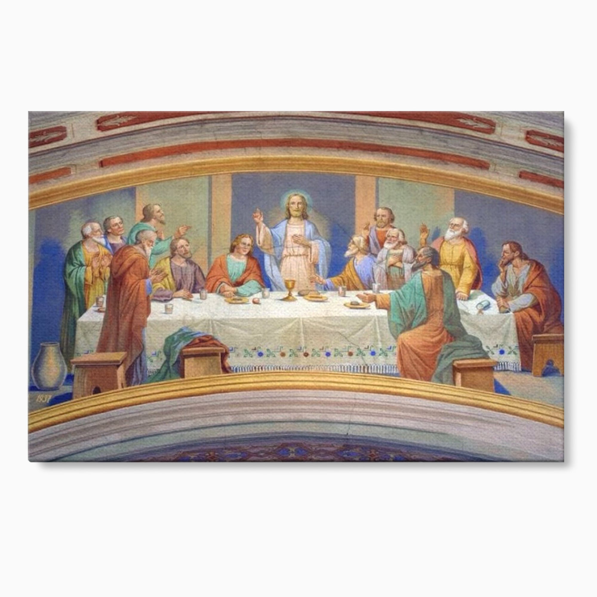 Tablou Canvas Premium LuxCanva® H1006, Cina Cea de Taina , Cina, Taina, Arta, Credinta, Capodopera, Sacralitate, Lumina, Armonie, Apostoli, Living