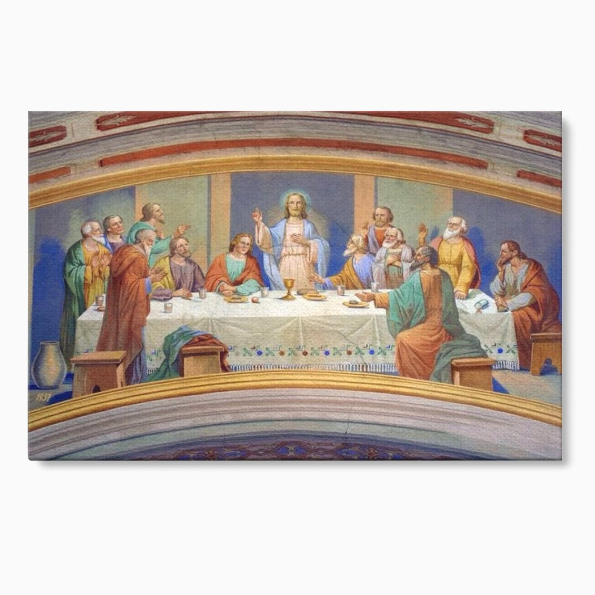 Tablou Canvas Premium LuxCanva® H1006, Cina Cea de Taina , Cina, Taina, Arta, Credinta, Capodopera, Sacralitate, Lumina, Armonie, Apostoli, Living