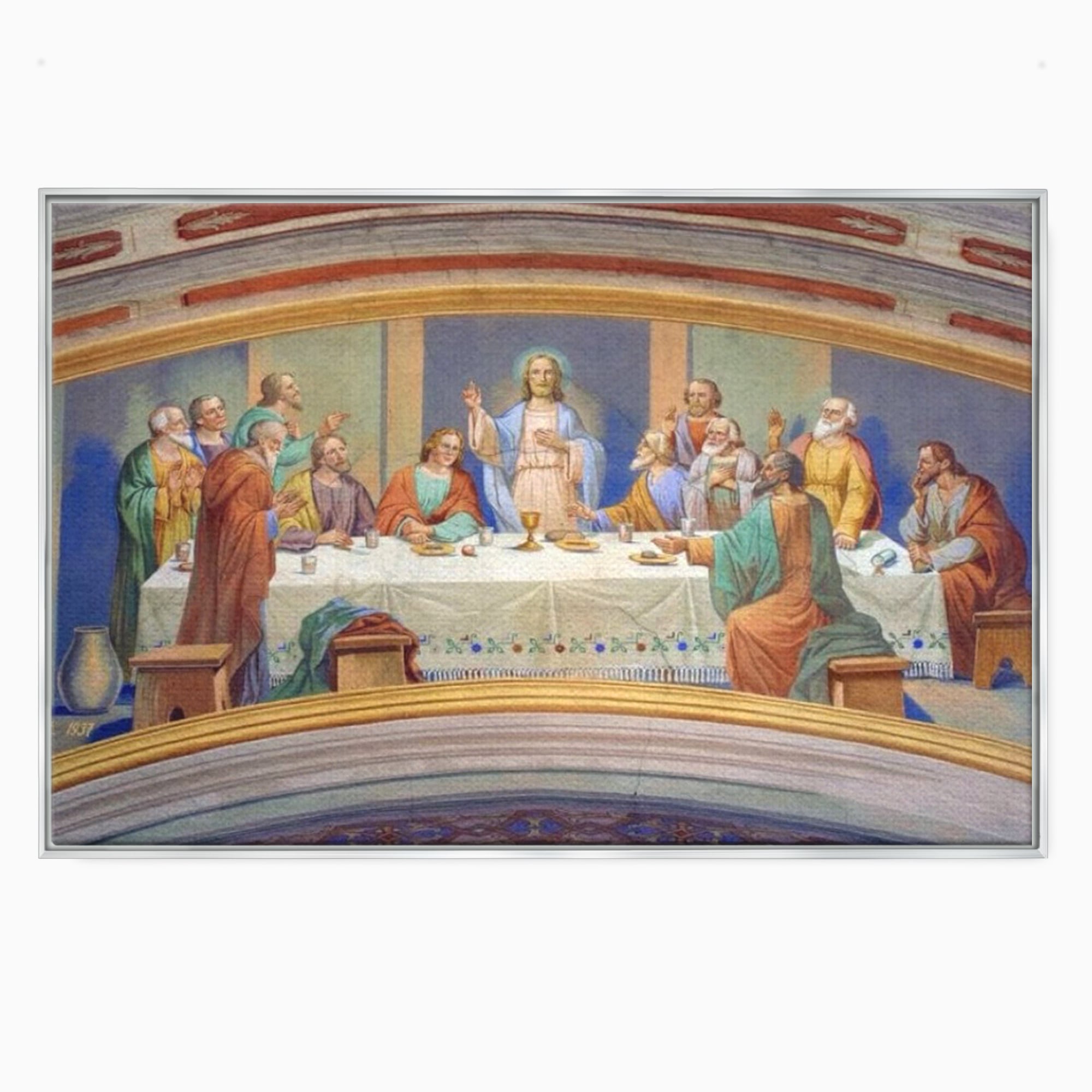 Tablou Canvas Premium LuxCanva® H1006, Cina Cea de Taina , Cina, Taina, Arta, Credinta, Capodopera, Sacralitate, Lumina, Armonie, Apostoli, Living