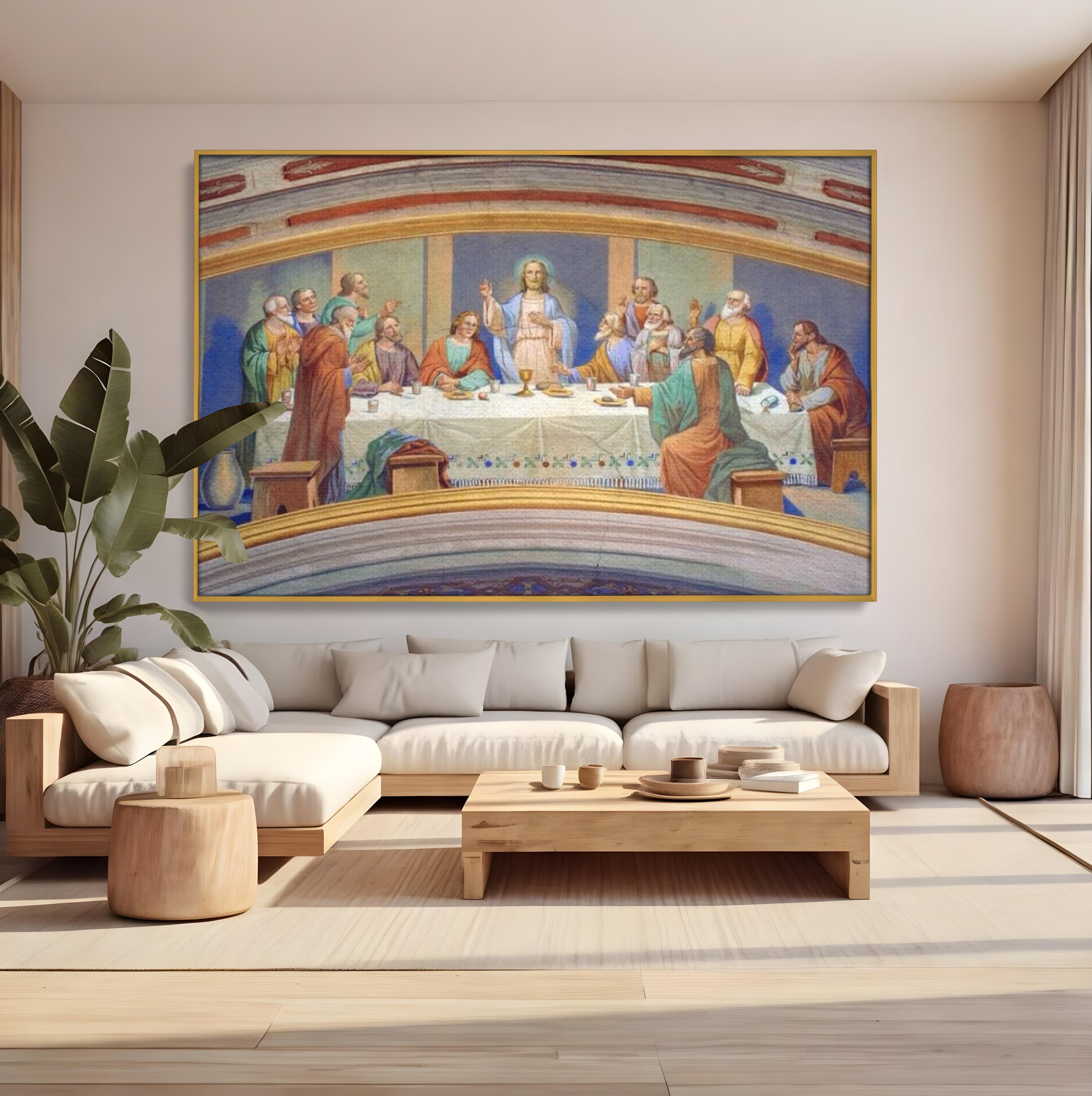 Tablou Canvas Premium LuxCanva® H1006, Cina Cea de Taina , Cina, Taina, Arta, Credinta, Capodopera, Sacralitate, Lumina, Armonie, Apostoli, Living
