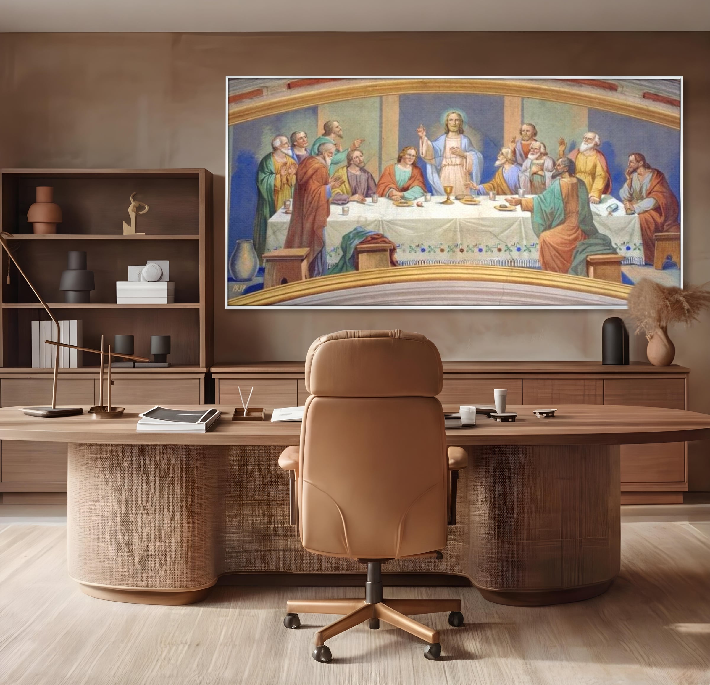 Tablou Canvas Premium LuxCanva® H1006, Cina Cea de Taina , Cina, Taina, Arta, Credinta, Capodopera, Sacralitate, Lumina, Armonie, Apostoli, Living