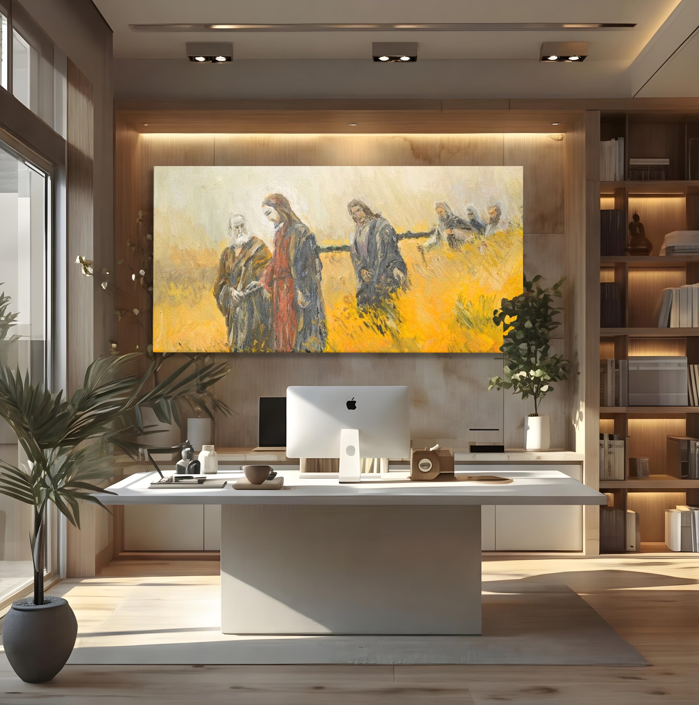 Tablou Canvas Premium LuxCanva® H1007, Invatatorul si Apostolii , Drum, Ucenici, Pasi, Invataturi, Discipoli, Chemare, Divina, Dormitor, Living