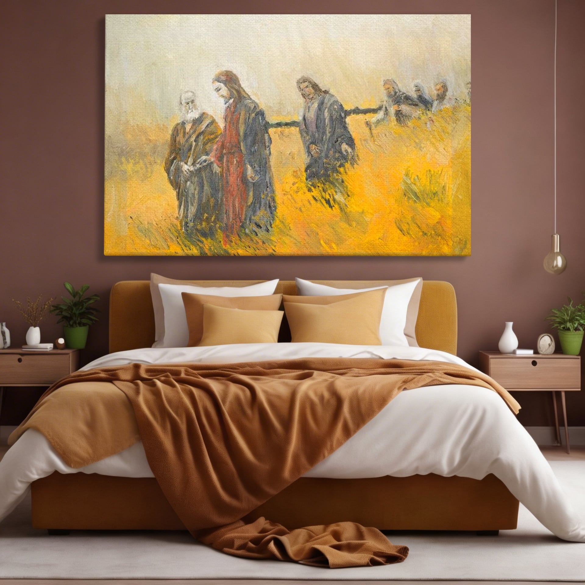 Tablou Canvas Premium LuxCanva® H1007, Invatatorul si Apostolii , Drum, Ucenici, Pasi, Invataturi, Discipoli, Chemare, Divina, Dormitor, Living