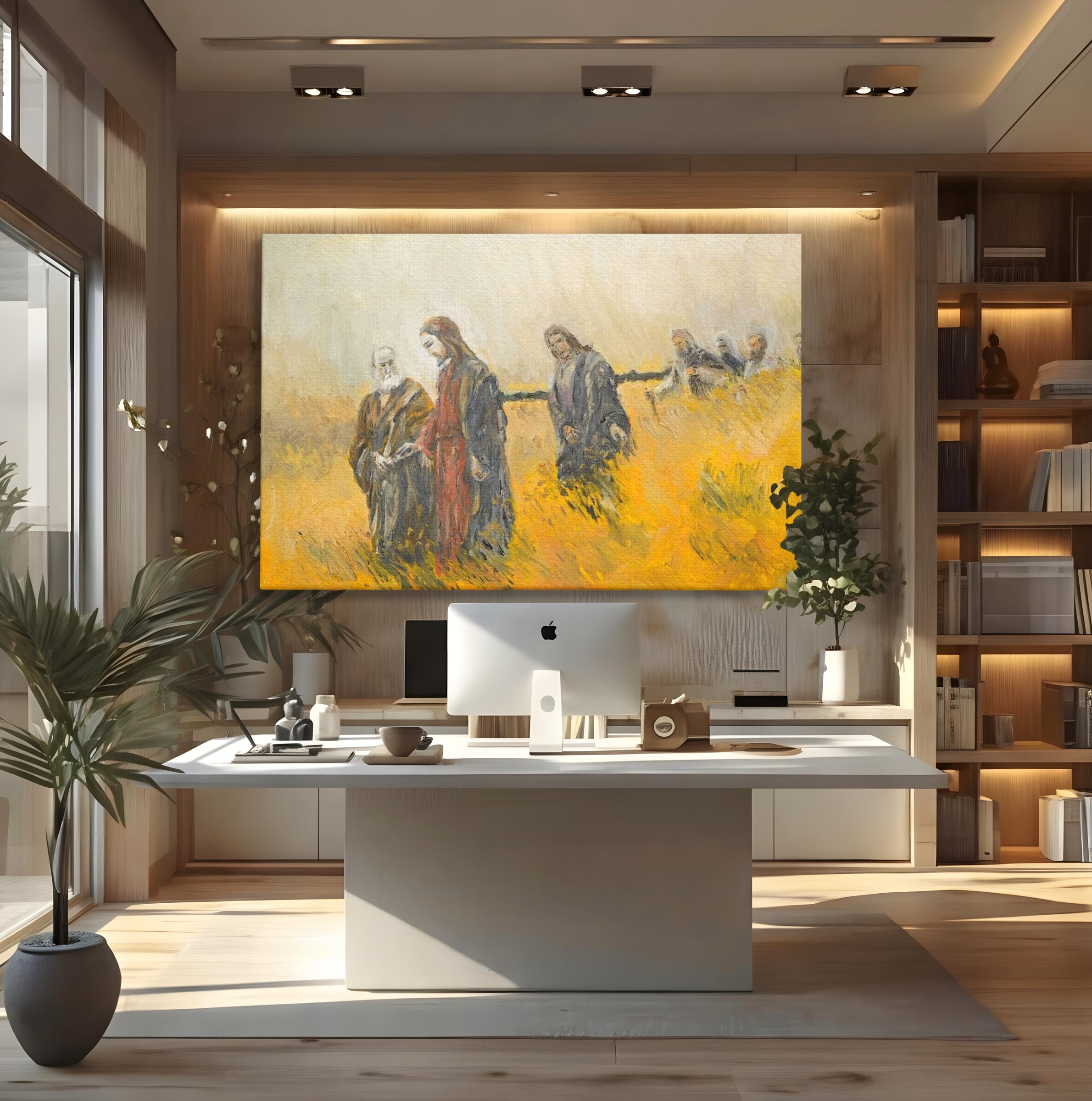 Tablou Canvas Premium LuxCanva® H1007, Invatatorul si Apostolii , Drum, Ucenici, Pasi, Invataturi, Discipoli, Chemare, Divina, Dormitor, Living