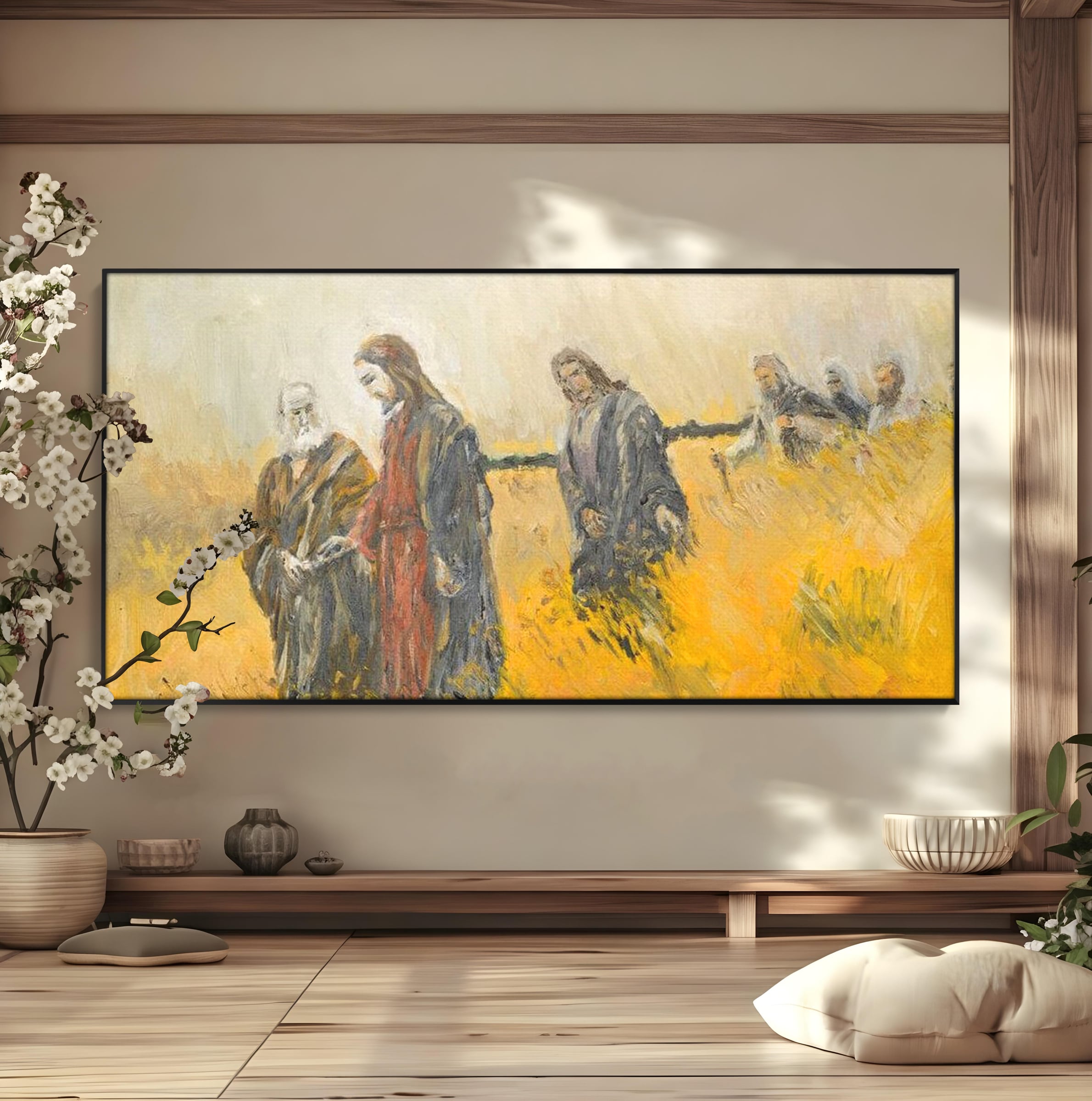 Tablou Canvas Premium LuxCanva® H1007, Invatatorul si Apostolii , Drum, Ucenici, Pasi, Invataturi, Discipoli, Chemare, Divina, Dormitor, Living