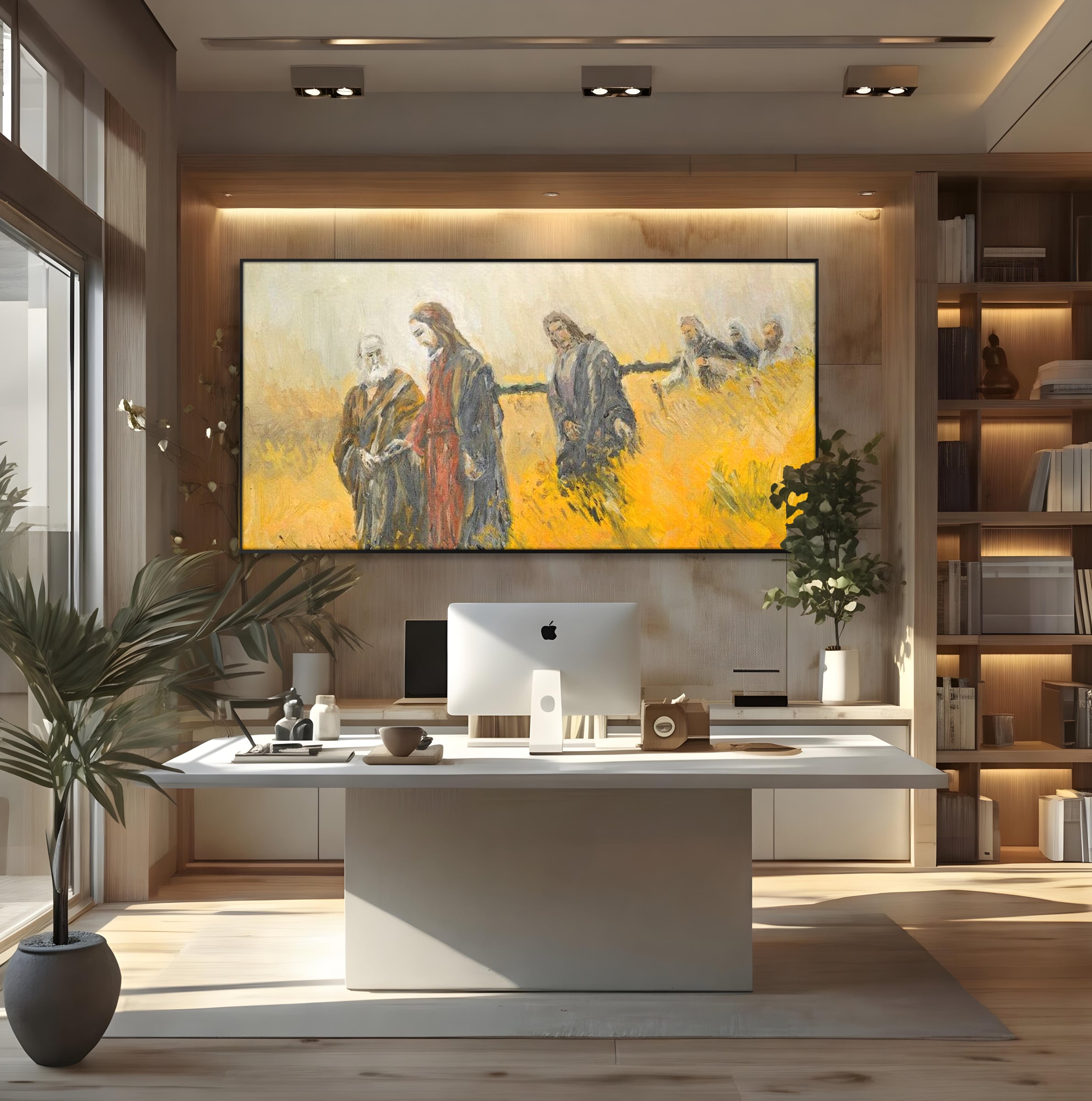 Tablou Canvas Premium LuxCanva® H1007, Invatatorul si Apostolii , Drum, Ucenici, Pasi, Invataturi, Discipoli, Chemare, Divina, Dormitor, Living