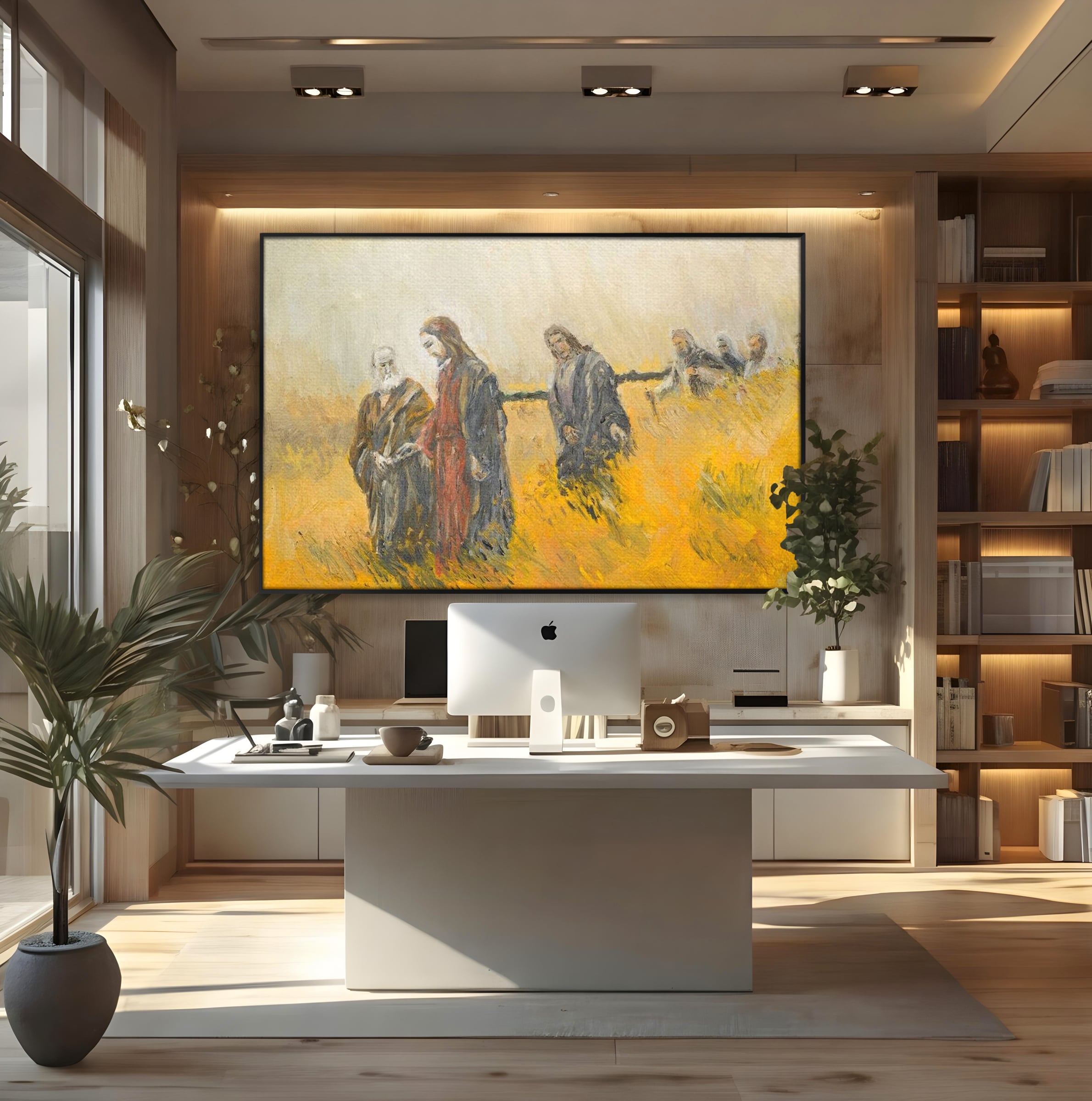 Tablou Canvas Premium LuxCanva® H1007, Invatatorul si Apostolii , Drum, Ucenici, Pasi, Invataturi, Discipoli, Chemare, Divina, Dormitor, Living