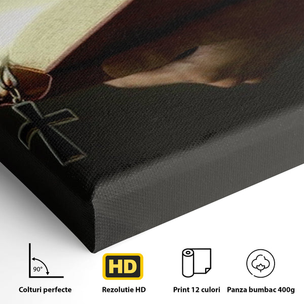 Leinwand Wandkunst Leinwand Wandkunst Premium LuxCanva® H1009, Bibel und Heiliges Licht , Bibel, Licht, Kreuz, Wahrheit, Heilig, Erlösung, Seele, Göttlich, Wohnen, Schlafzimmer
