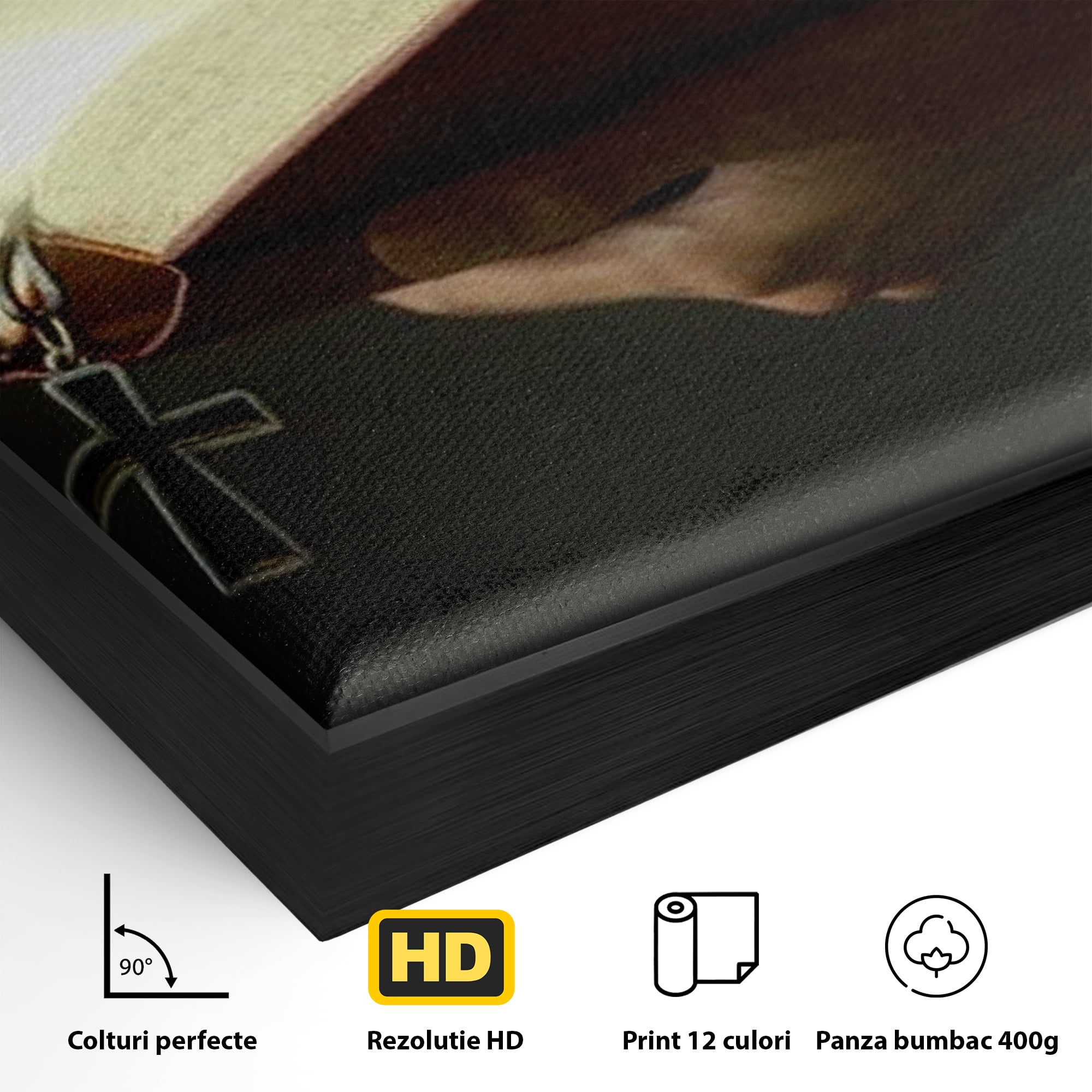 Leinwand Wandkunst Leinwand Wandkunst Premium LuxCanva® H1009, Bibel und Heiliges Licht , Bibel, Licht, Kreuz, Wahrheit, Heilig, Erlösung, Seele, Göttlich, Wohnen, Schlafzimmer