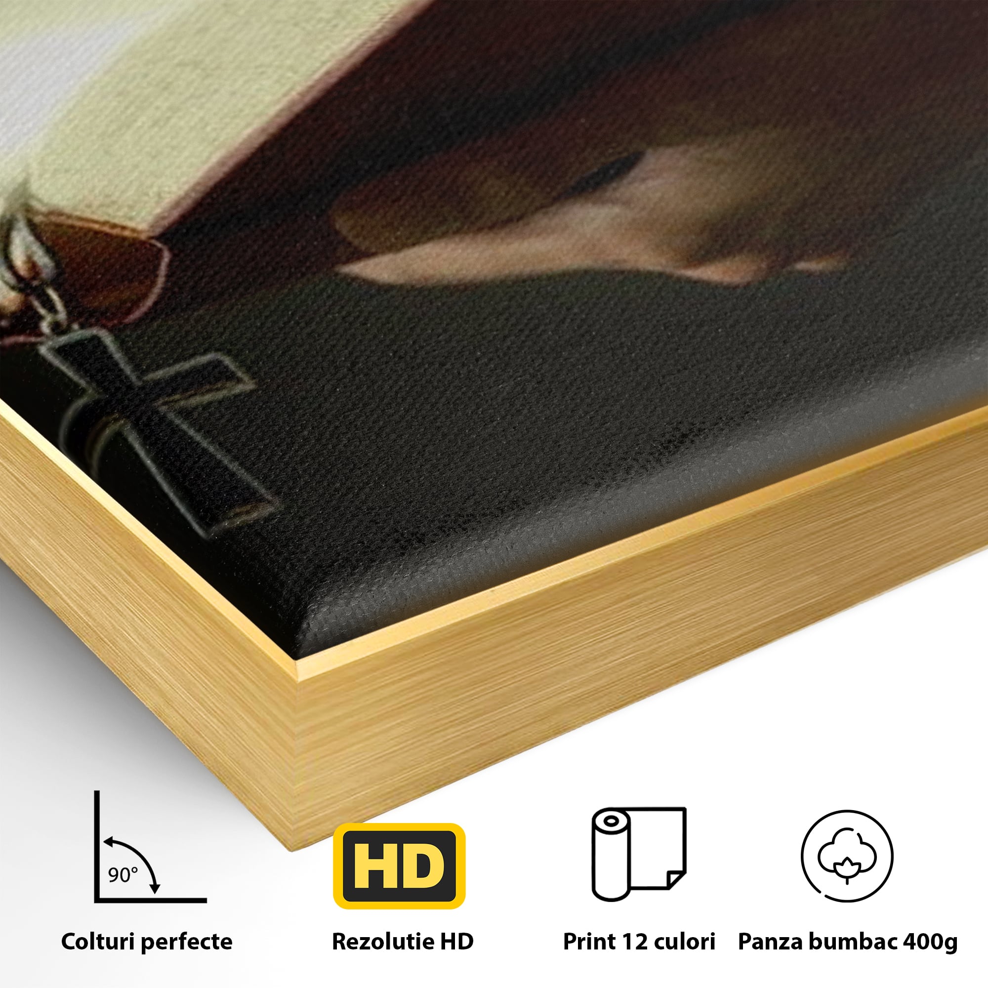 Leinwand Wandkunst Leinwand Wandkunst Premium LuxCanva® H1009, Bibel und Heiliges Licht , Bibel, Licht, Kreuz, Wahrheit, Heilig, Erlösung, Seele, Göttlich, Wohnen, Schlafzimmer