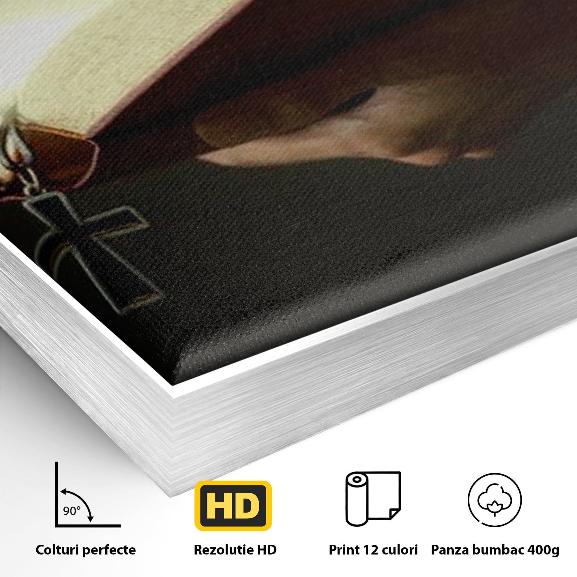 Leinwand Wandkunst Leinwand Wandkunst Premium LuxCanva® H1009, Bibel und Heiliges Licht , Bibel, Licht, Kreuz, Wahrheit, Heilig, Erlösung, Seele, Göttlich, Wohnen, Schlafzimmer