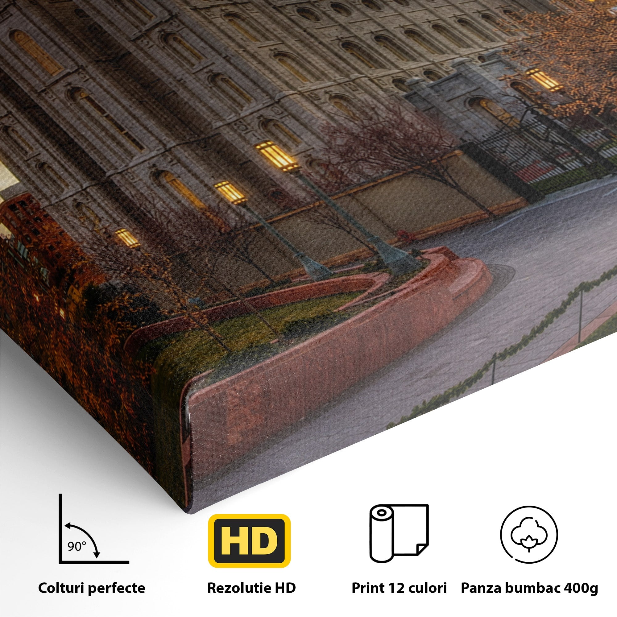 Tablou Canvas Premium LuxCanva® H1010, Catedrala La Apus, Catedrala, Apus, Arhitectura, Oras, Living, Culori Vibrante