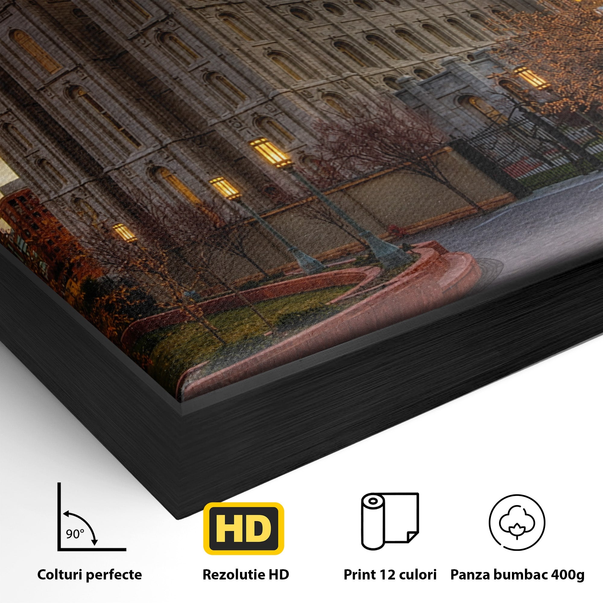 Tablou Canvas Premium LuxCanva® H1010, Catedrala La Apus, Catedrala, Apus, Arhitectura, Oras, Living, Culori Vibrante