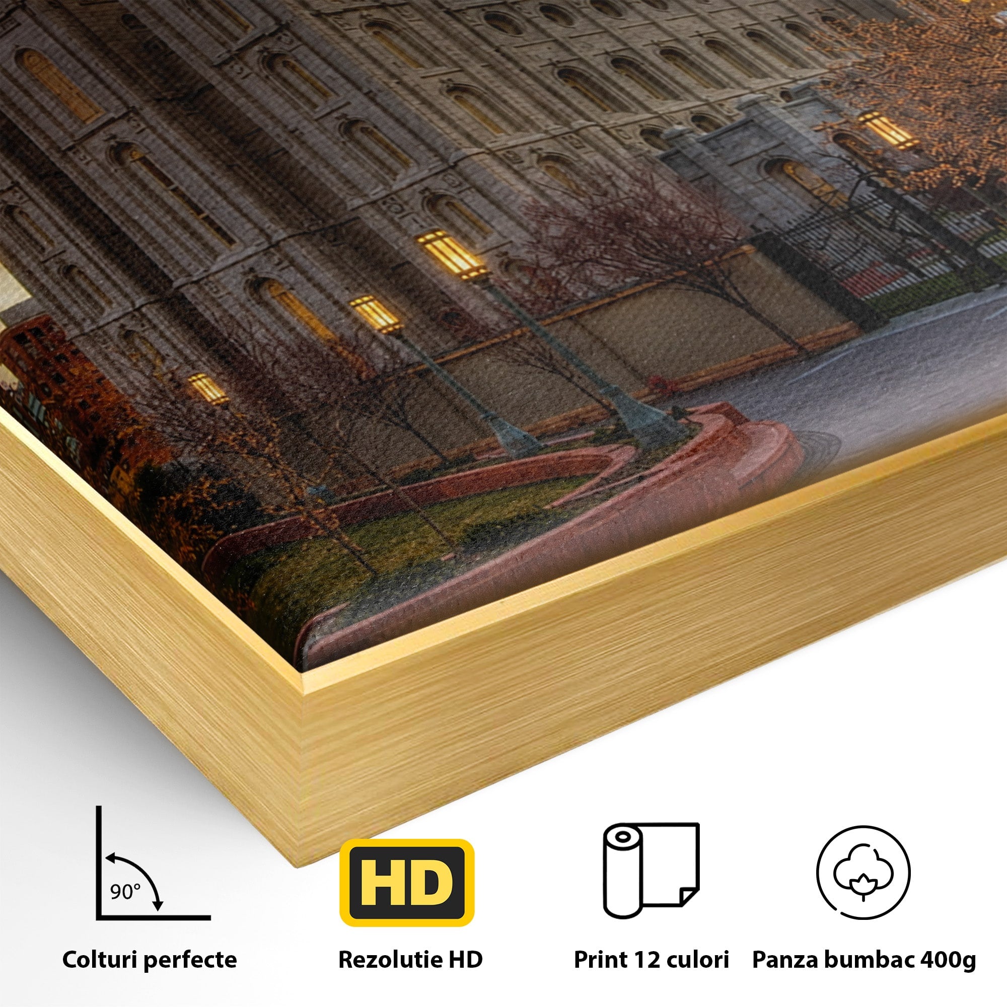 Tablou Canvas Premium LuxCanva® H1010, Catedrala La Apus, Catedrala, Apus, Arhitectura, Oras, Living, Culori Vibrante