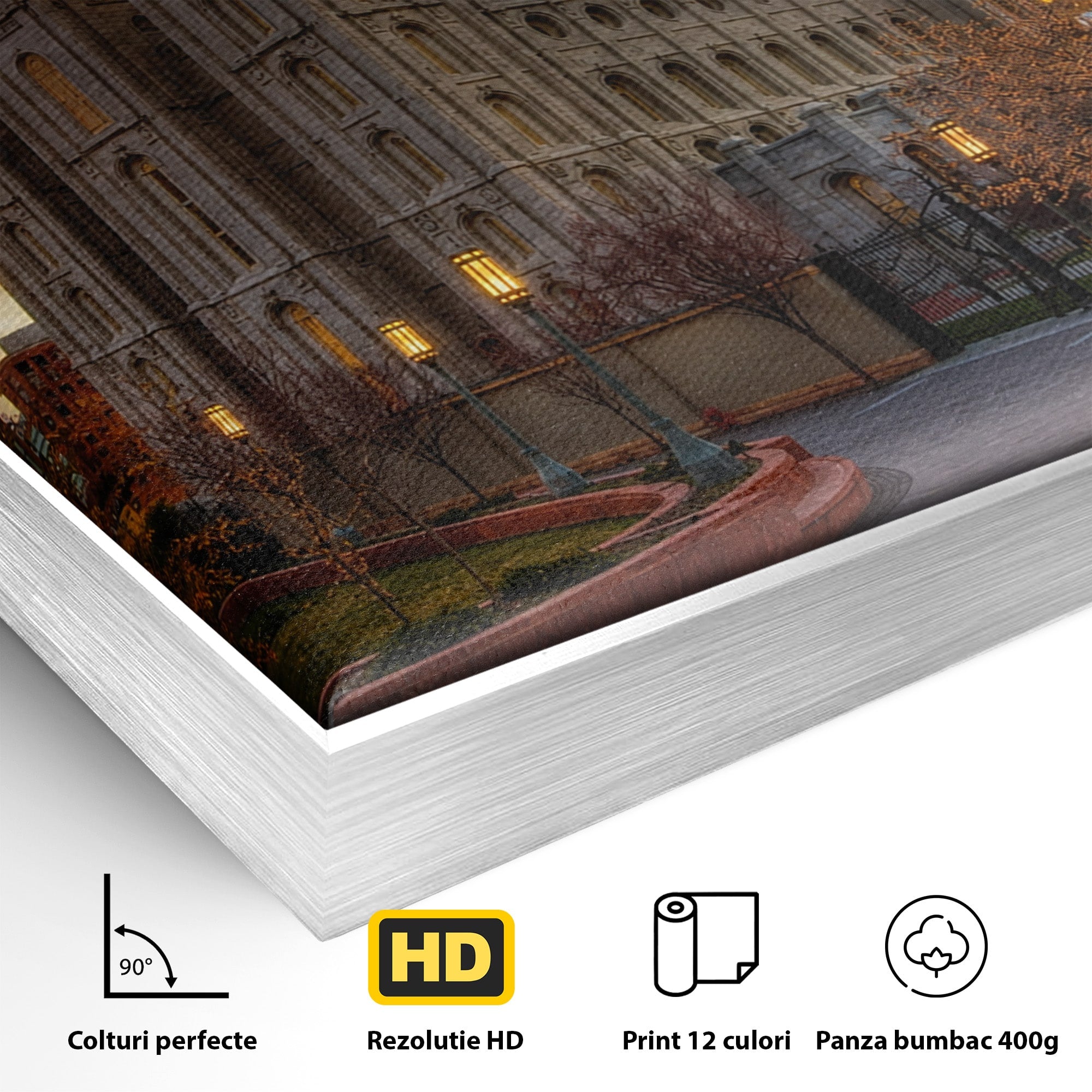 Tablou Canvas Premium LuxCanva® H1010, Catedrala La Apus, Catedrala, Apus, Arhitectura, Oras, Living, Culori Vibrante