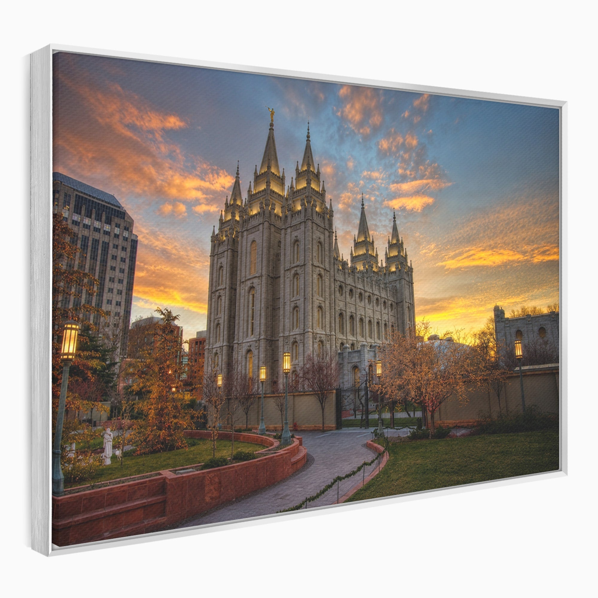 Tablou Canvas Premium LuxCanva® H1010, Catedrala La Apus, Catedrala, Apus, Arhitectura, Oras, Living, Culori Vibrante