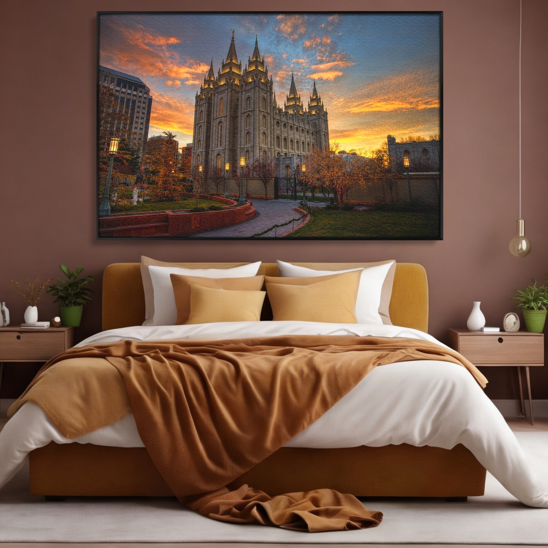 Tablou Canvas Premium LuxCanva® H1010, Catedrala La Apus, Catedrala, Apus, Arhitectura, Oras, Living, Culori Vibrante