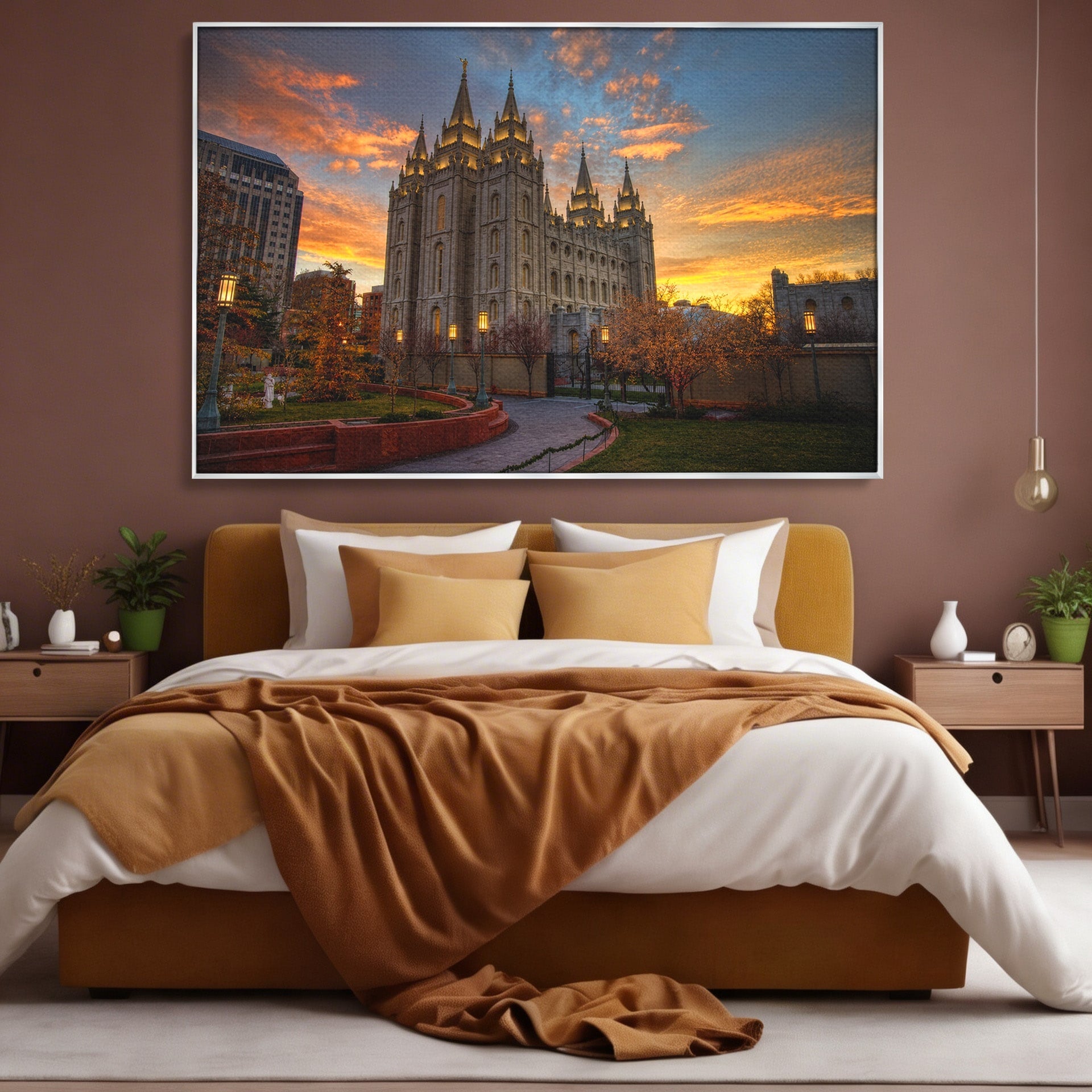 Tablou Canvas Premium LuxCanva® H1010, Catedrala La Apus, Catedrala, Apus, Arhitectura, Oras, Living, Culori Vibrante
