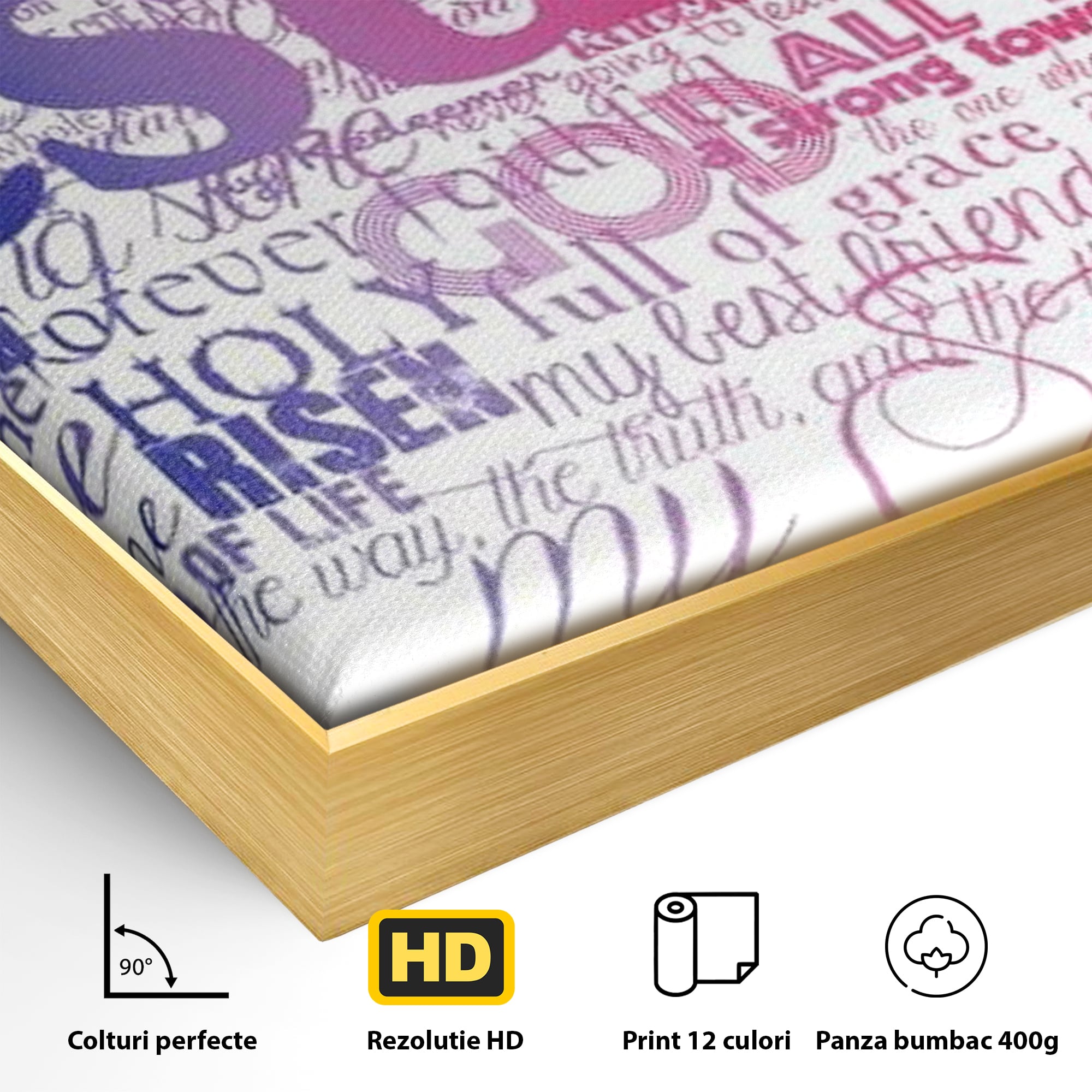 Tablou Canvas Premium LuxCanva® H1011, Cuvintele Credintei , Speranta, Mantuire, Credinta, Cuvinte, Inspiratie, Promisiune, Motivational, Living