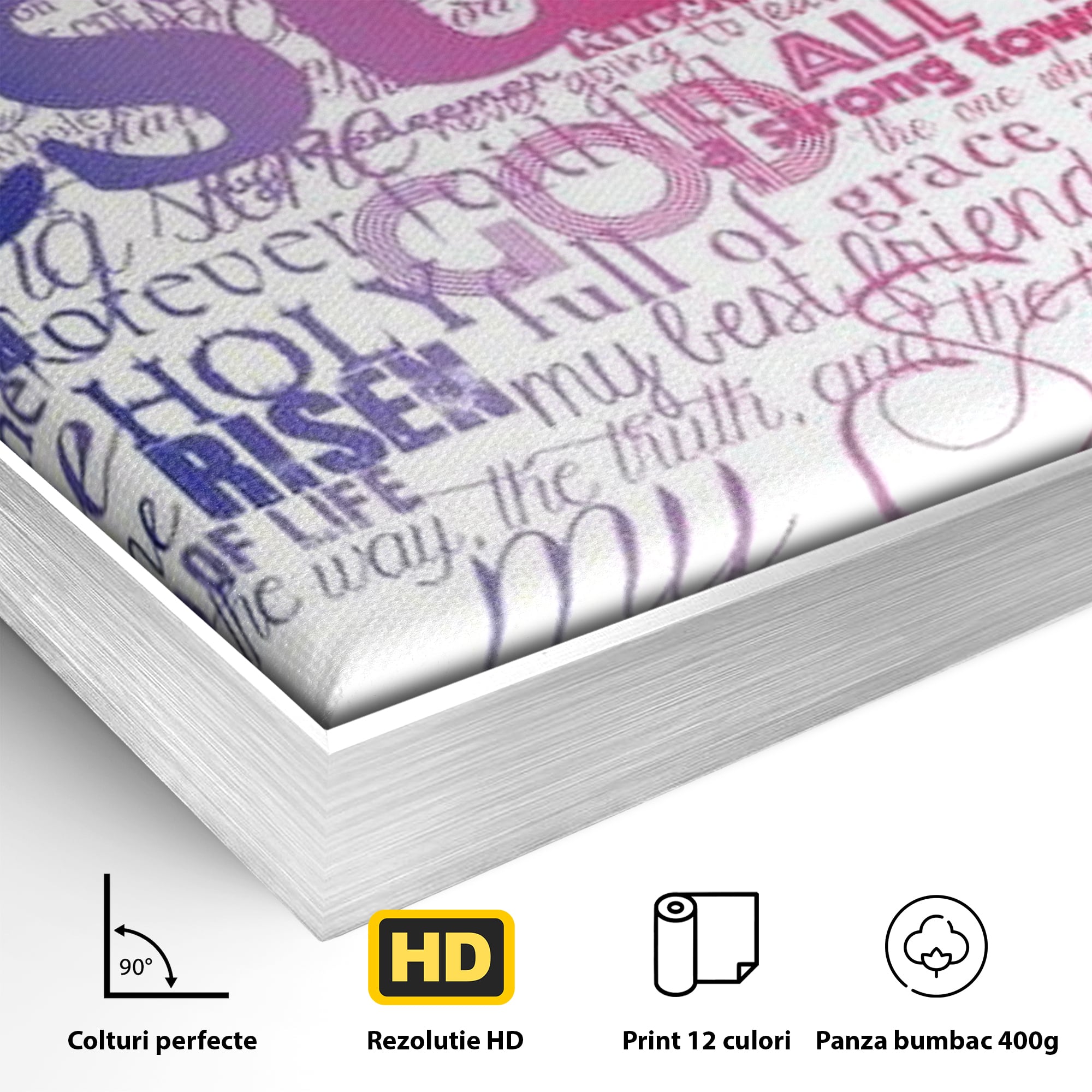 Tablou Canvas Premium LuxCanva® H1011, Cuvintele Credintei , Speranta, Mantuire, Credinta, Cuvinte, Inspiratie, Promisiune, Motivational, Living