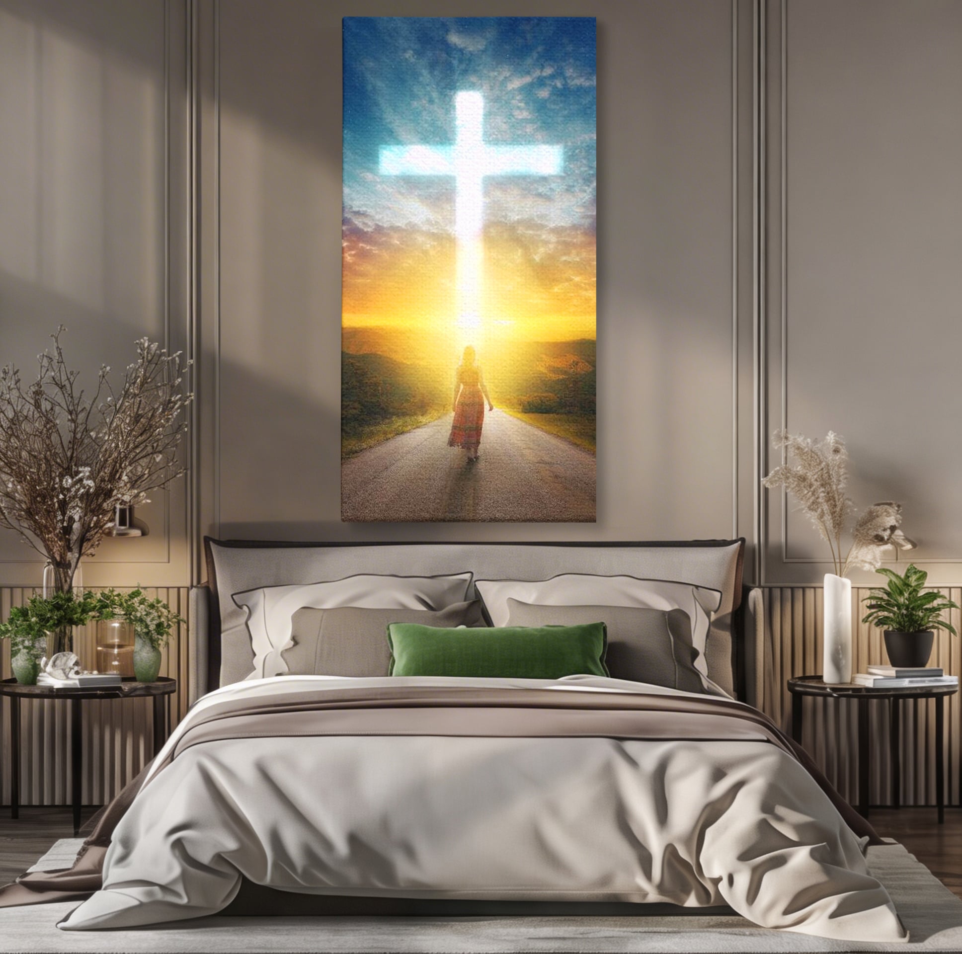Tablou Canvas Premium LuxCanva® H1012, Drumul catre Lumina , Speranta, Drum, Lumina, Cruce, Pasi, Intalnire, Salvare, Pace, Vesnicie, Living, Dormitor