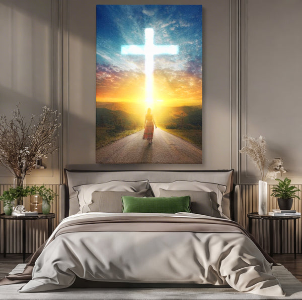 Tablou Canvas Premium LuxCanva® H1012, Drumul catre Lumina , Speranta, Drum, Lumina, Cruce, Pasi, Intalnire, Salvare, Pace, Vesnicie, Living, Dormitor
