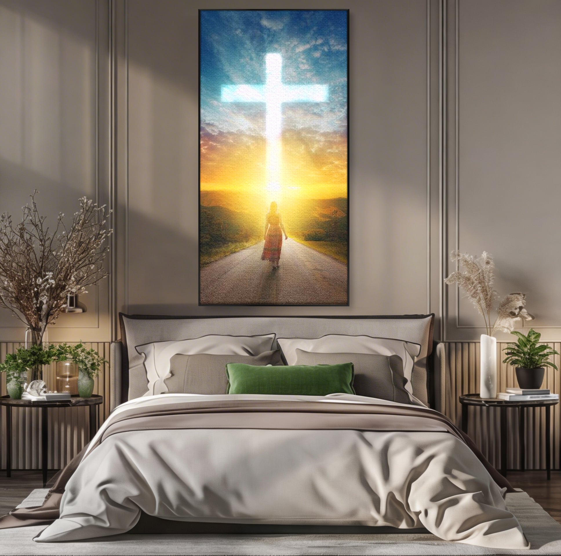 Tablou Canvas Premium LuxCanva® H1012, Drumul catre Lumina , Speranta, Drum, Lumina, Cruce, Pasi, Intalnire, Salvare, Pace, Vesnicie, Living, Dormitor