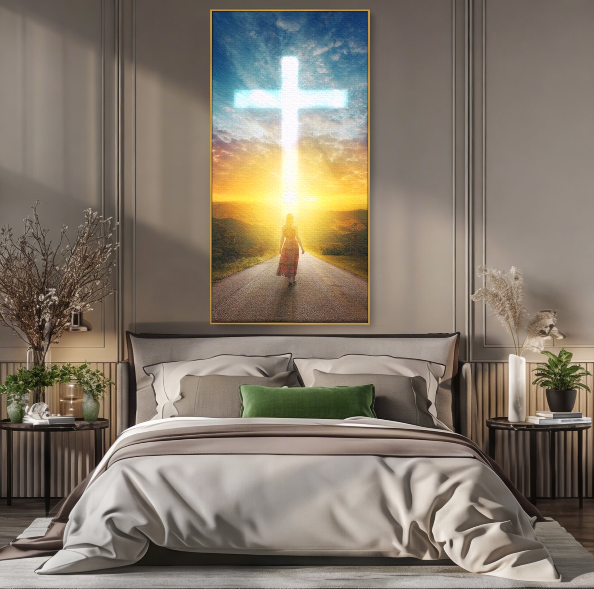Tablou Canvas Premium LuxCanva® H1012, Drumul catre Lumina , Speranta, Drum, Lumina, Cruce, Pasi, Intalnire, Salvare, Pace, Vesnicie, Living, Dormitor
