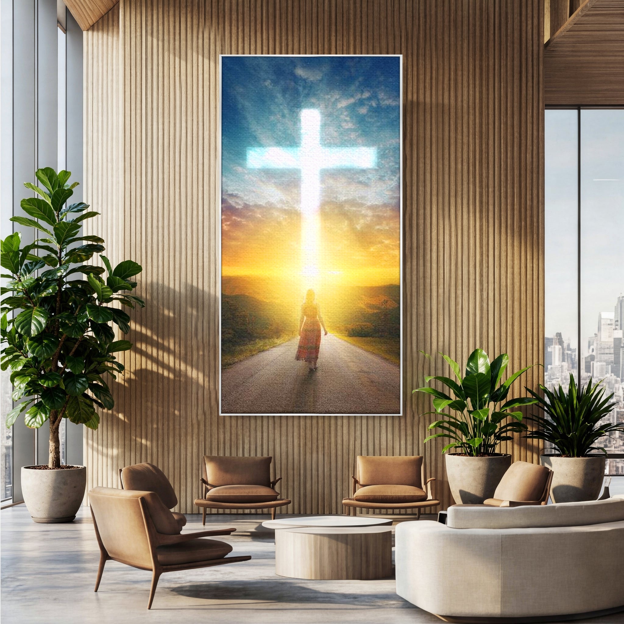 Tablou Canvas Premium LuxCanva® H1012, Drumul catre Lumina , Speranta, Drum, Lumina, Cruce, Pasi, Intalnire, Salvare, Pace, Vesnicie, Living, Dormitor