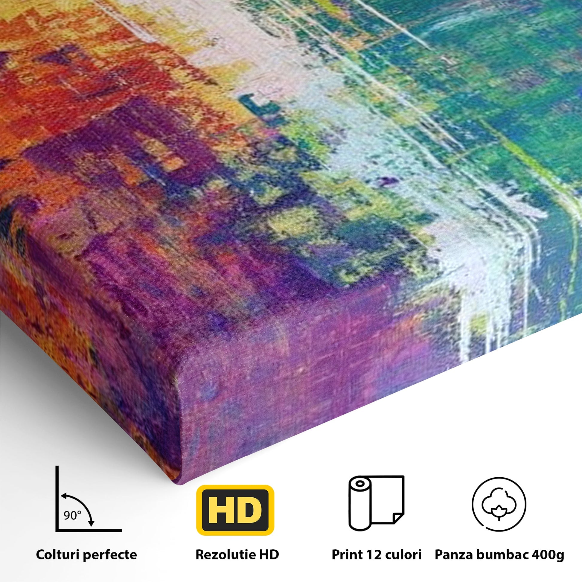 Tablou Canvas Premium LuxCanva® H1014, Lumina Divina in Culori , Lumina, Culori, Credinta, Cruce, Divinitate, Emotie, Simbol, Inspiratie, Living