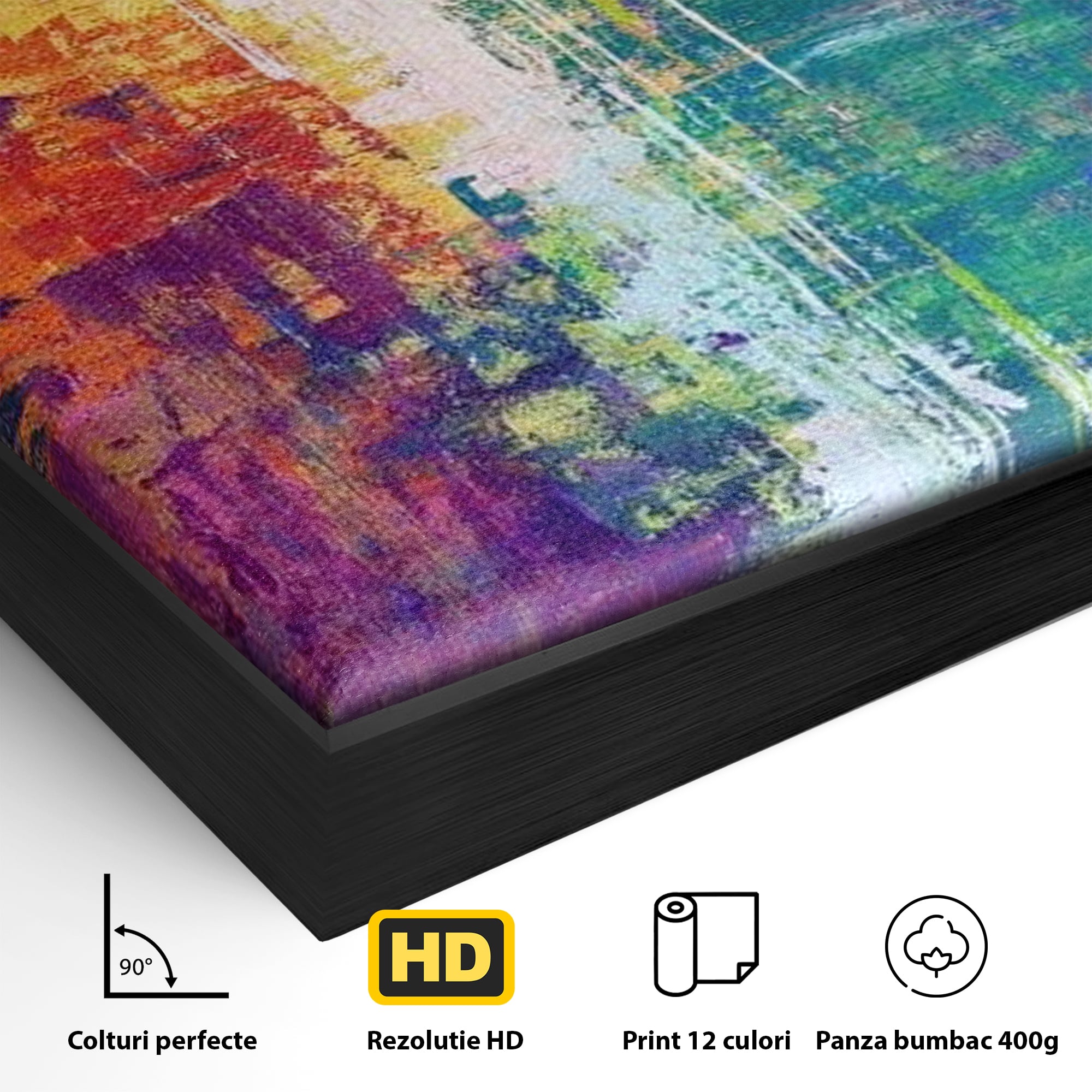 Tablou Canvas Premium LuxCanva® H1014, Lumina Divina in Culori , Lumina, Culori, Credinta, Cruce, Divinitate, Emotie, Simbol, Inspiratie, Living