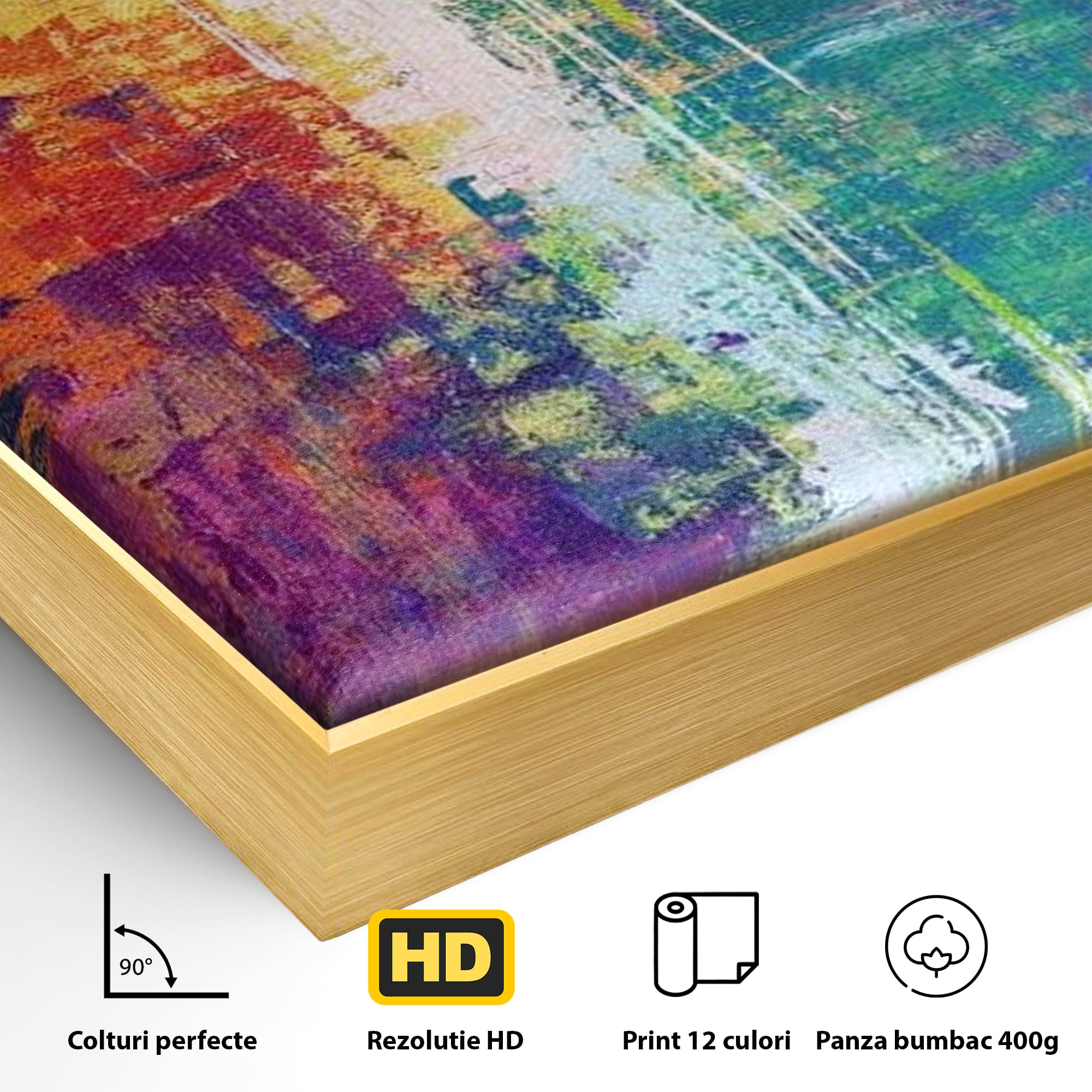 Tablou Canvas Premium LuxCanva® H1014, Lumina Divina in Culori , Lumina, Culori, Credinta, Cruce, Divinitate, Emotie, Simbol, Inspiratie, Living