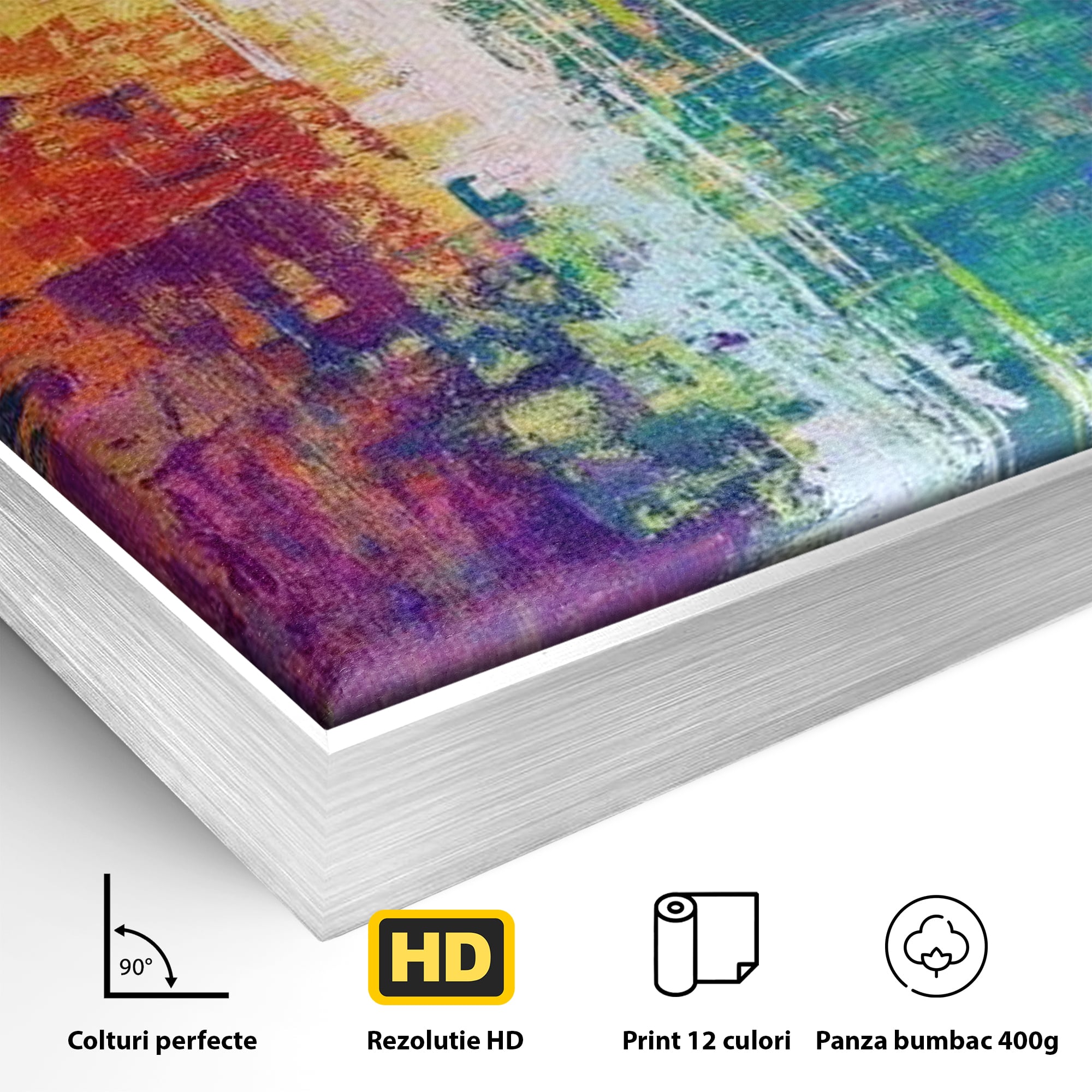 Tablou Canvas Premium LuxCanva® H1014, Lumina Divina in Culori , Lumina, Culori, Credinta, Cruce, Divinitate, Emotie, Simbol, Inspiratie, Living