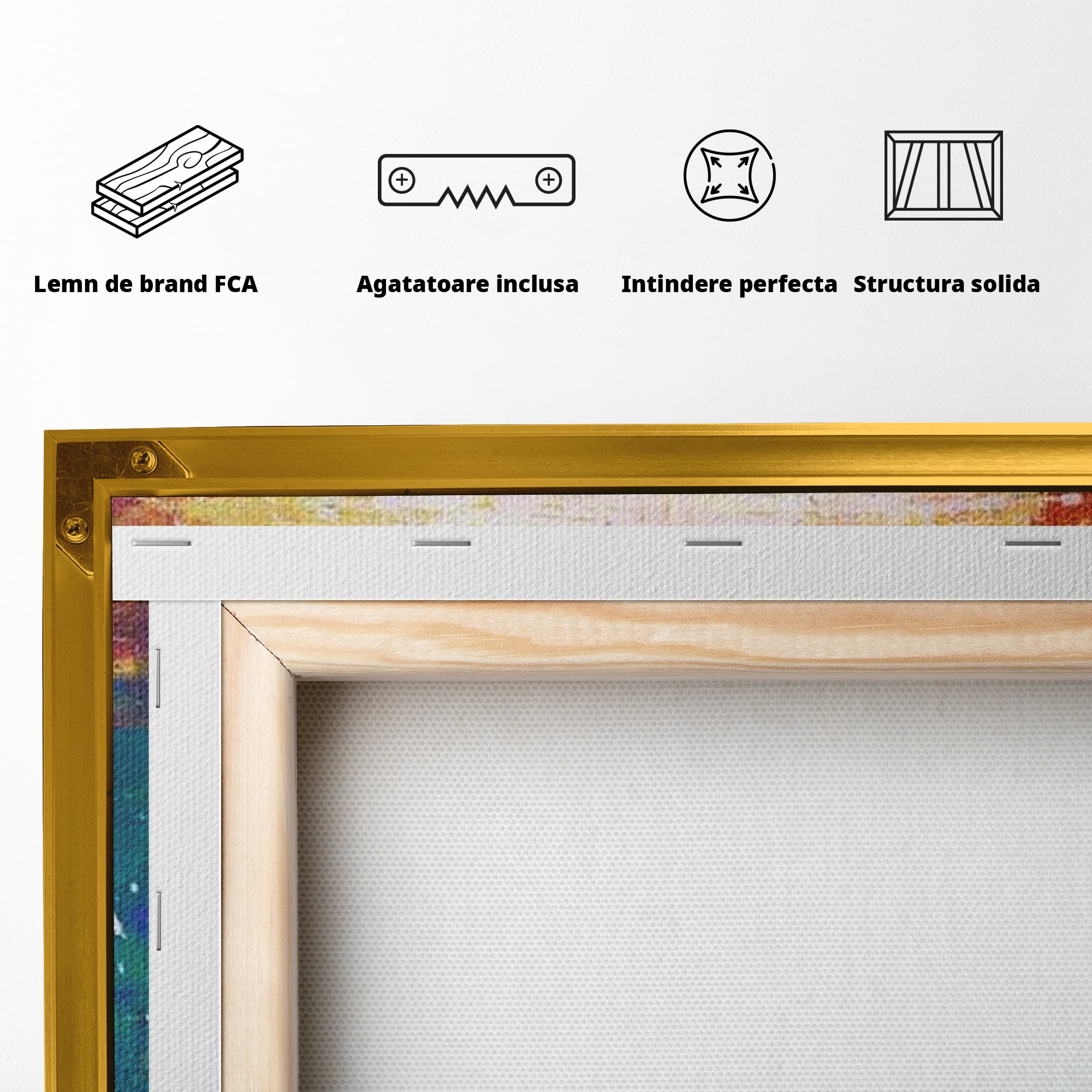 Tablou Canvas Premium LuxCanva® H1014, Lumina Divina in Culori , Lumina, Culori, Credinta, Cruce, Divinitate, Emotie, Simbol, Inspiratie, Living