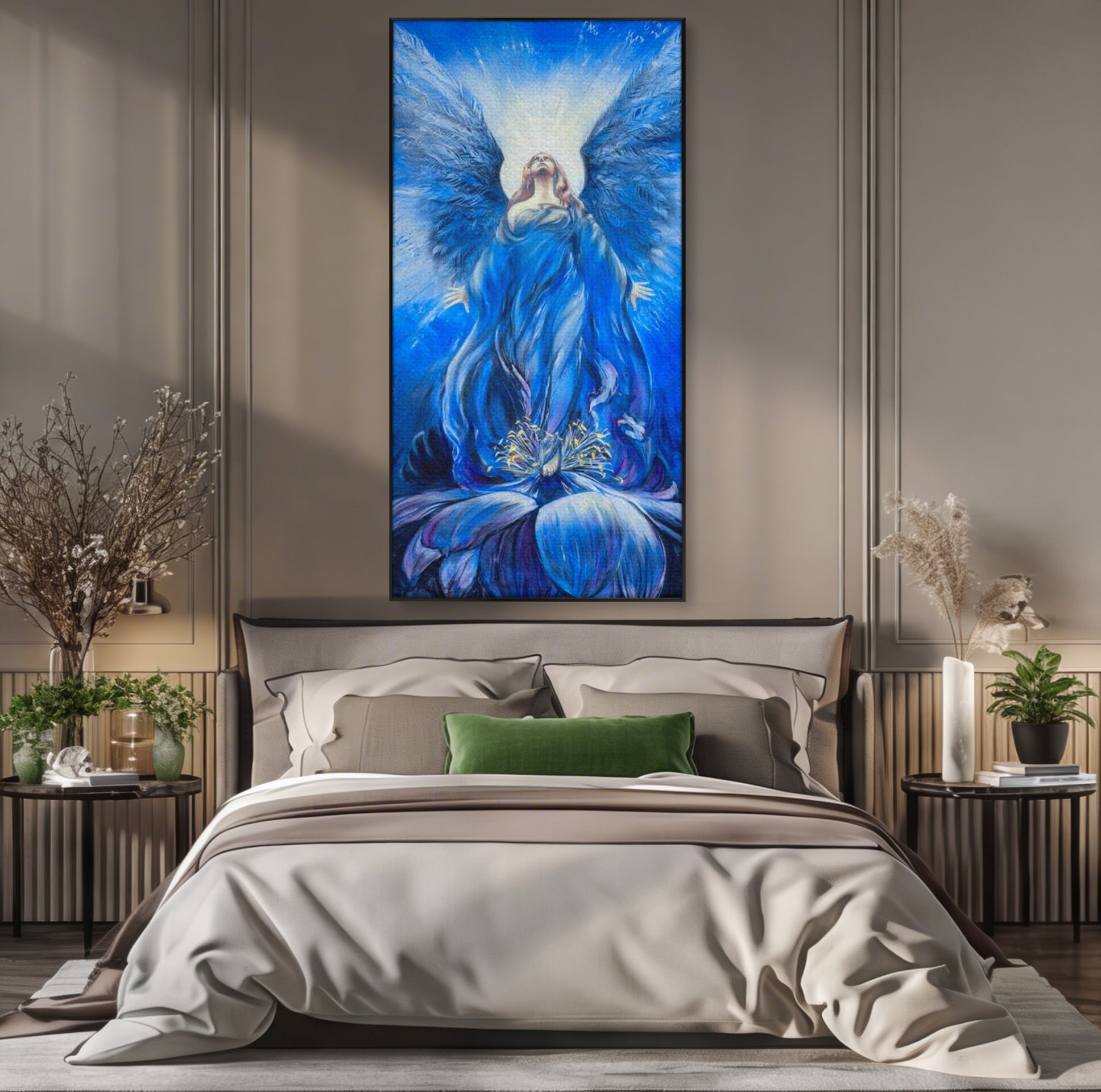 Tablou Canvas Premium LuxCanva® H1015, Gratia Divina , Inger, Gratie, Divin, Zbor, Cer, Pace, Protectie, Mesaj, Frumusete, Living, Dormitor