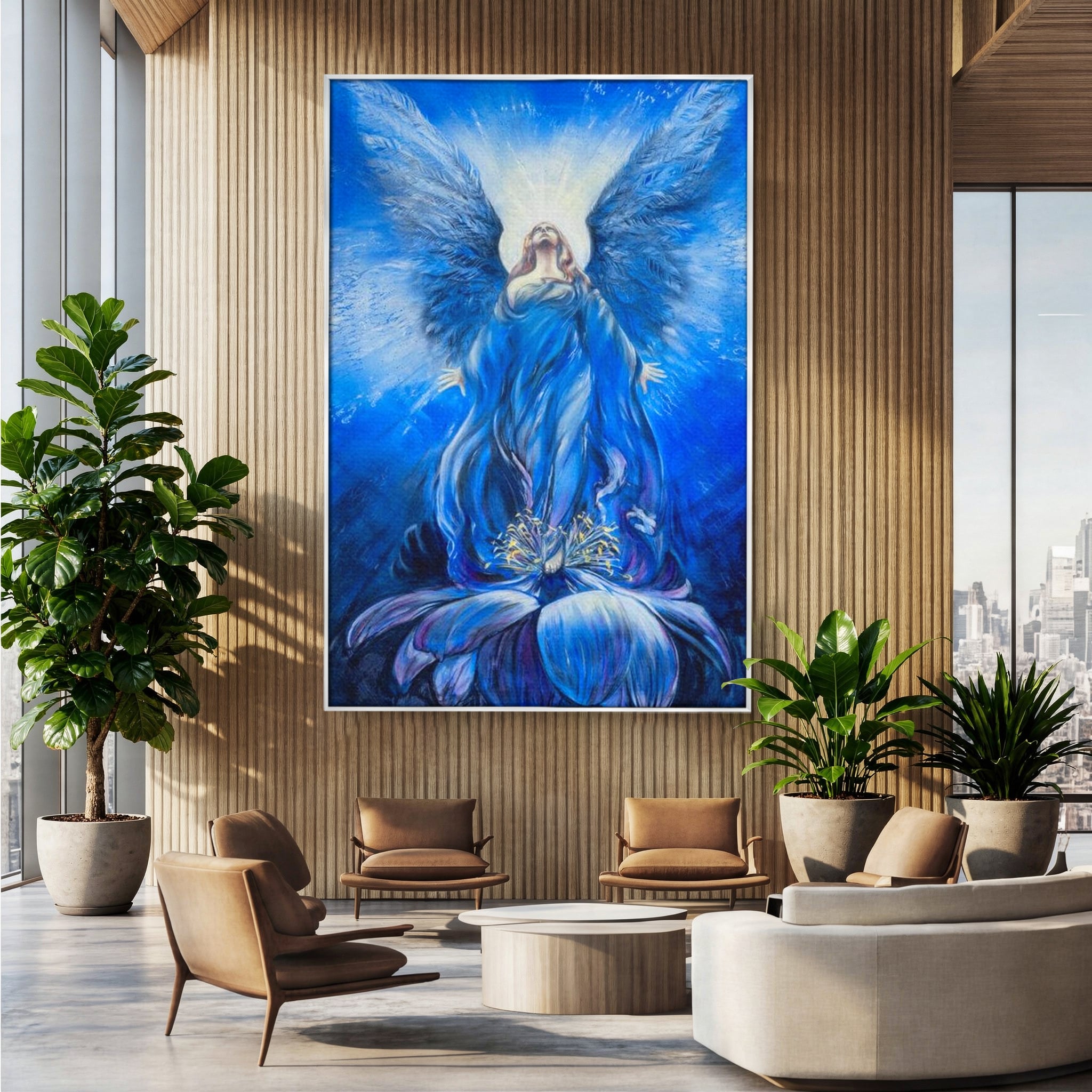 Tablou Canvas Premium LuxCanva® H1015, Gratia Divina , Inger, Gratie, Divin, Zbor, Cer, Pace, Protectie, Mesaj, Frumusete, Living, Dormitor