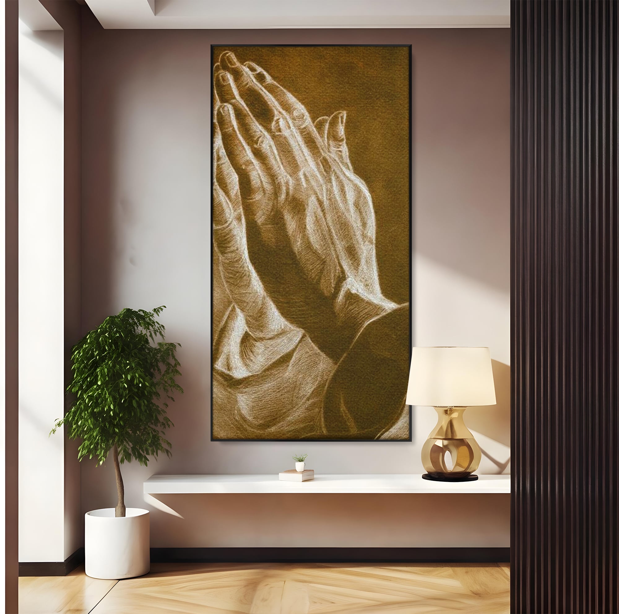 Tablou Canvas Premium LuxCanva® H1016, Maini in Rugaciune , Speranta, Rugaciune, Putere, Liniste, Suflet, Protectie, Mesaj, Frumusete, Living