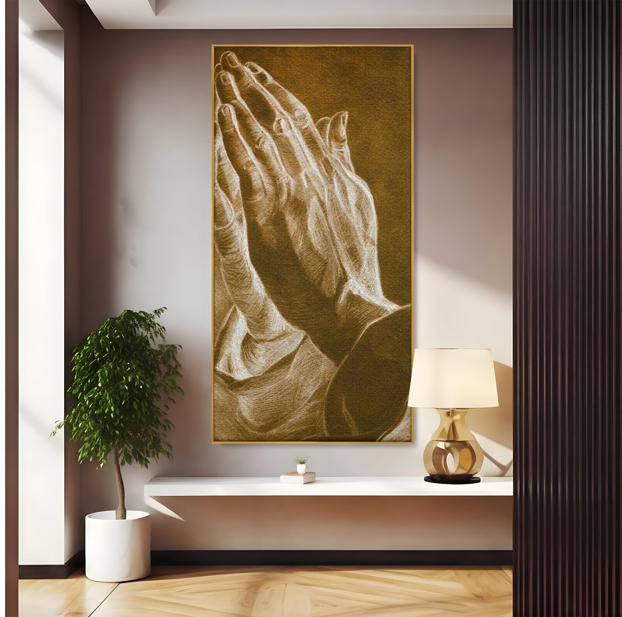 Tablou Canvas Premium LuxCanva® H1016, Maini in Rugaciune , Speranta, Rugaciune, Putere, Liniste, Suflet, Protectie, Mesaj, Frumusete, Living