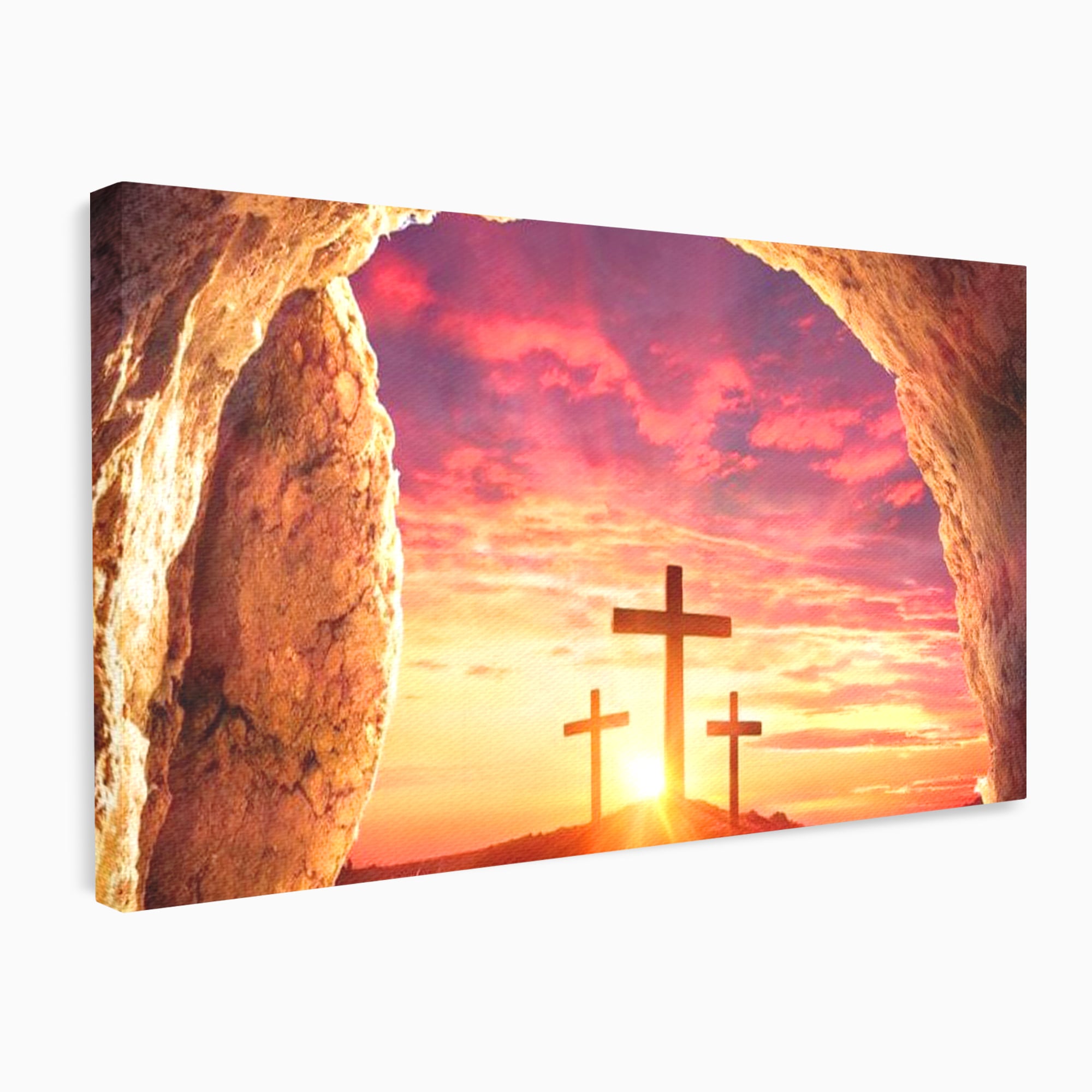 Tablou Canvas Premium LuxCanva® H1017 Lumina Invierii , Cruce, Inviere, Lumina, Jertfa, Promisiune, Rasarit, Salvare, Vesnicie, Living, Dormitor