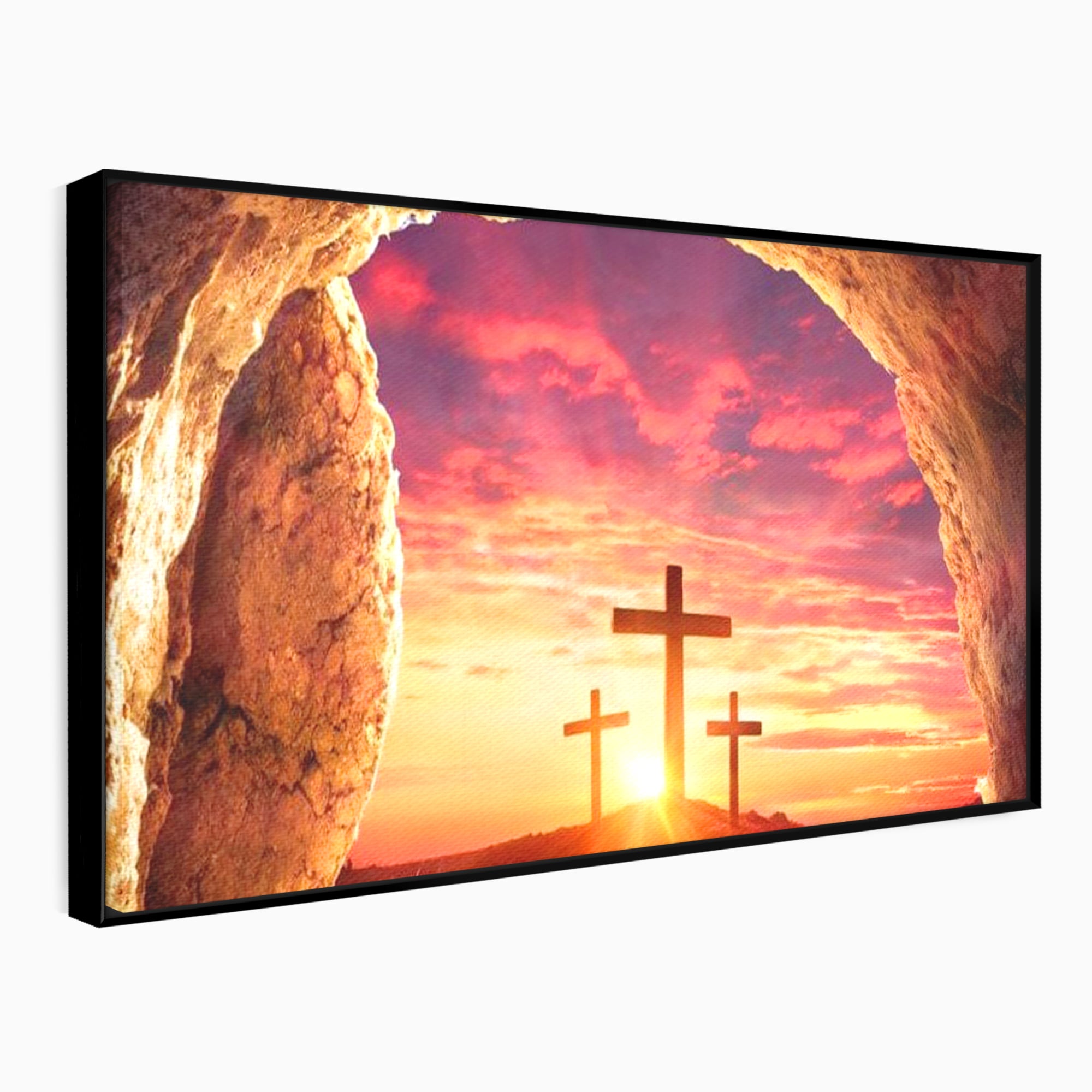 Tablou Canvas Premium LuxCanva® H1017 Lumina Invierii , Cruce, Inviere, Lumina, Jertfa, Promisiune, Rasarit, Salvare, Vesnicie, Living, Dormitor