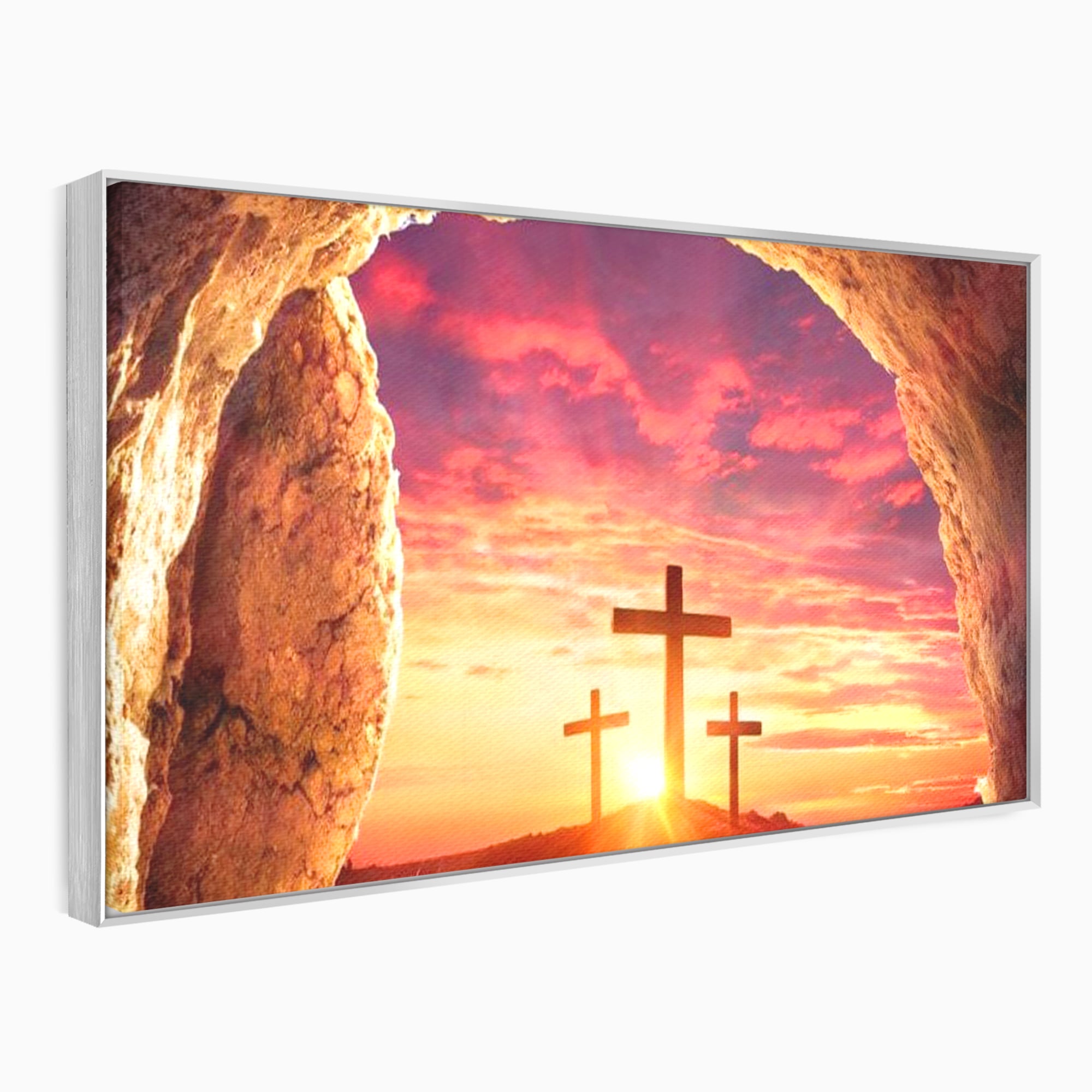 Tablou Canvas Premium LuxCanva® H1017 Lumina Invierii , Cruce, Inviere, Lumina, Jertfa, Promisiune, Rasarit, Salvare, Vesnicie, Living, Dormitor