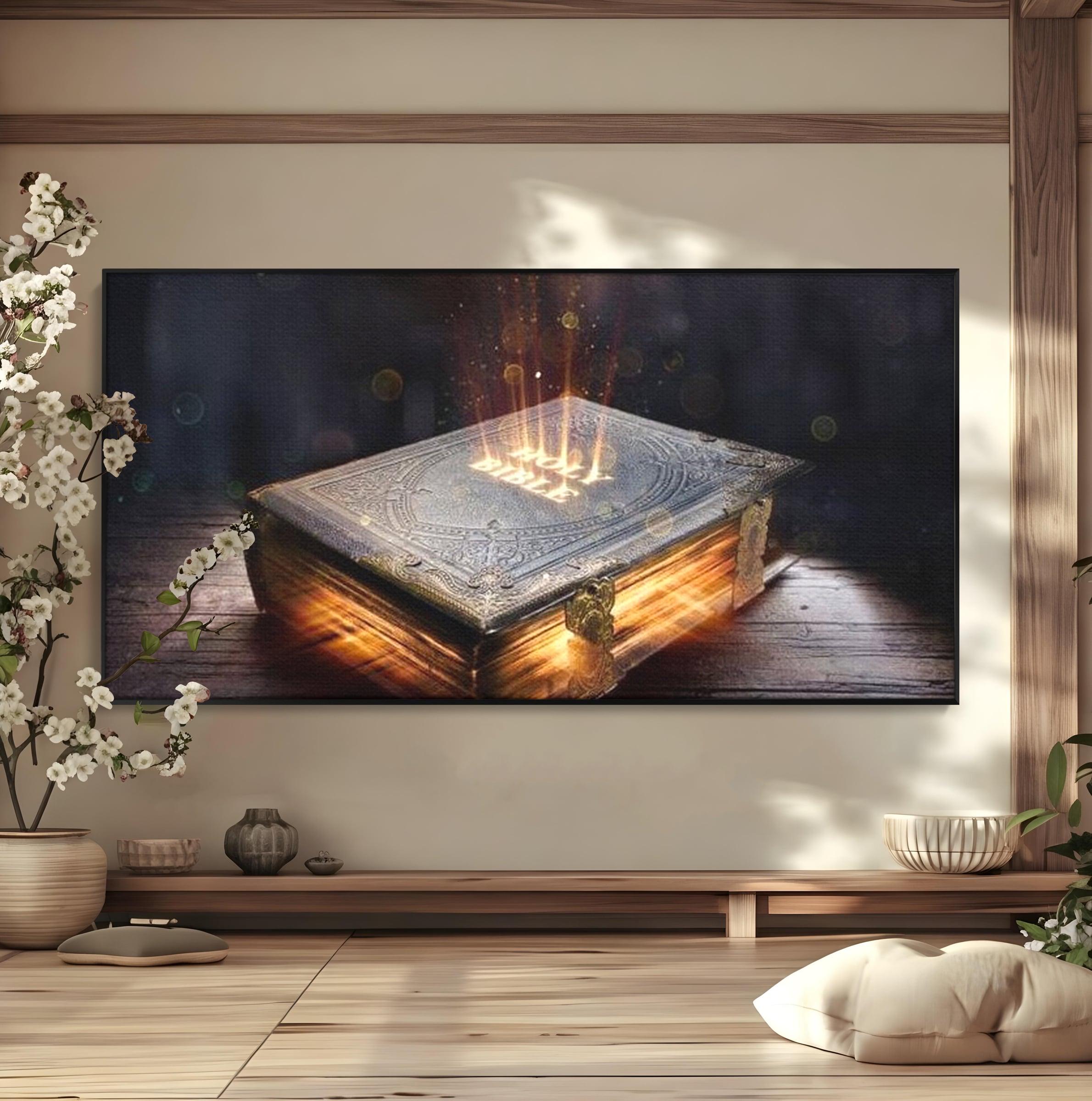 Tablou Canvas Premium LuxCanva® H1018 Cartea Sacra a Vietii , Cuvant, Sacru, Credinta, Intelepciune, Adevar, Comoara, Revelatie, Lumina, Living